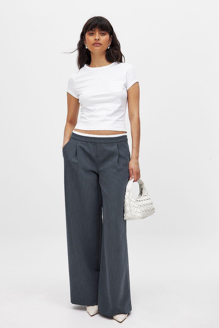 Elastic Cotton Detailed Suit Pants Product Image