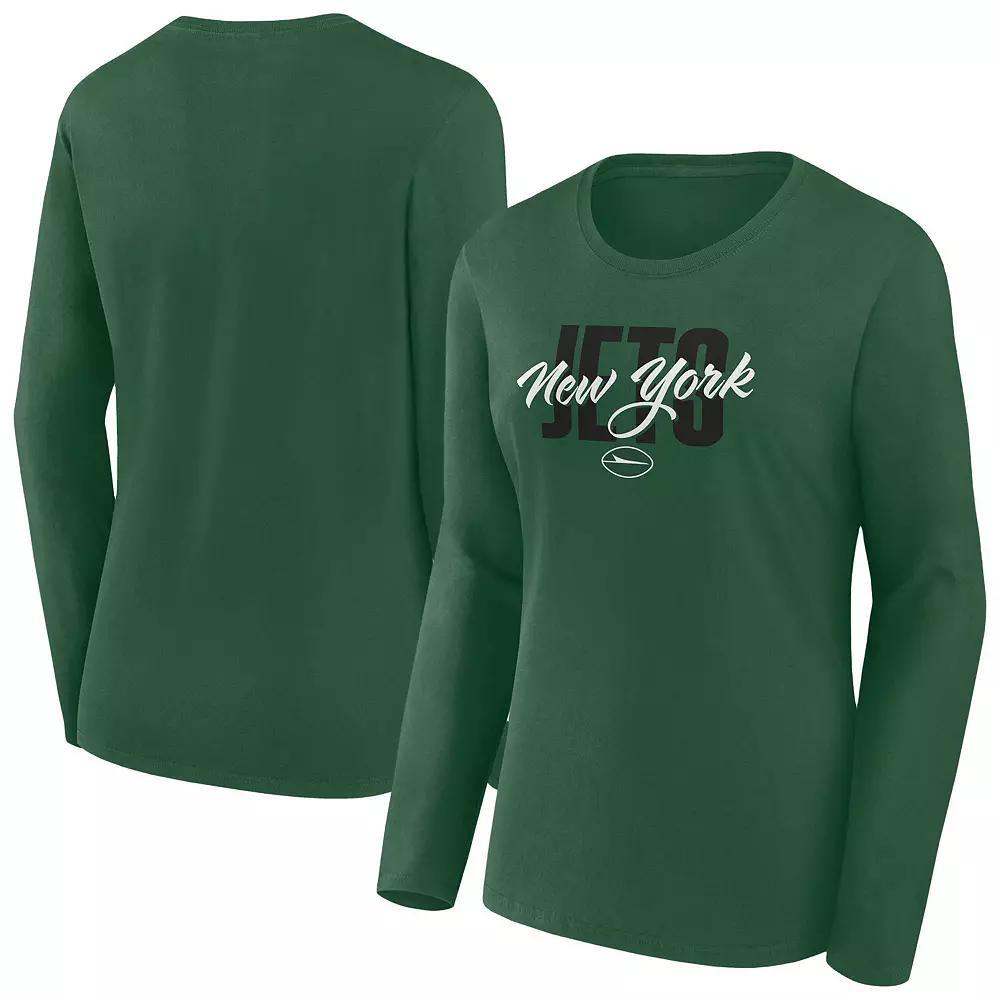 Women's Fanatics Green New York Jets Long Sleeve Scoop Neck T-Shirt, Size: 3XL Product Image