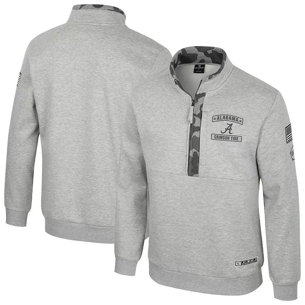 Men's Colosseum Heather Gray Virginia Tech Hokies OORAH OHT Military Appreciation Fleece Quarter-Zip Jacket, Size: 2XL, Grey Product Image