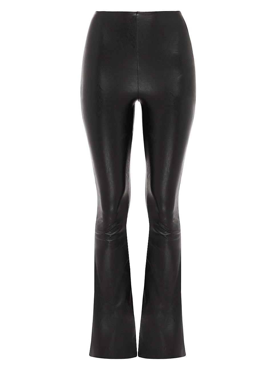 Faux-Leather Flared Leggings Product Image