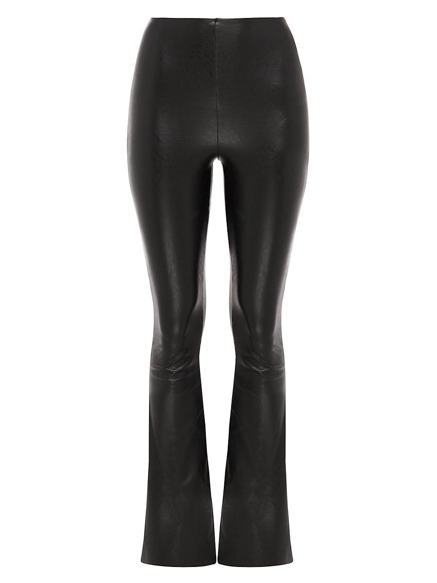 Faux-Leather Flared Leggings Product Image