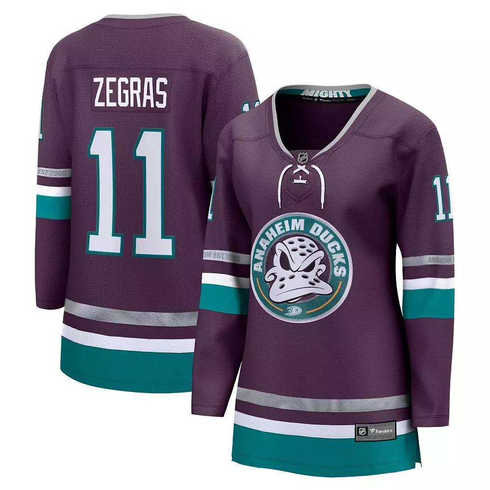 Women's Fanatics Branded Trevor Zegras Purple Anaheim Ducks Alternate Premier Breakaway Player Jersey, Size: XS, Dks Purple Product Image