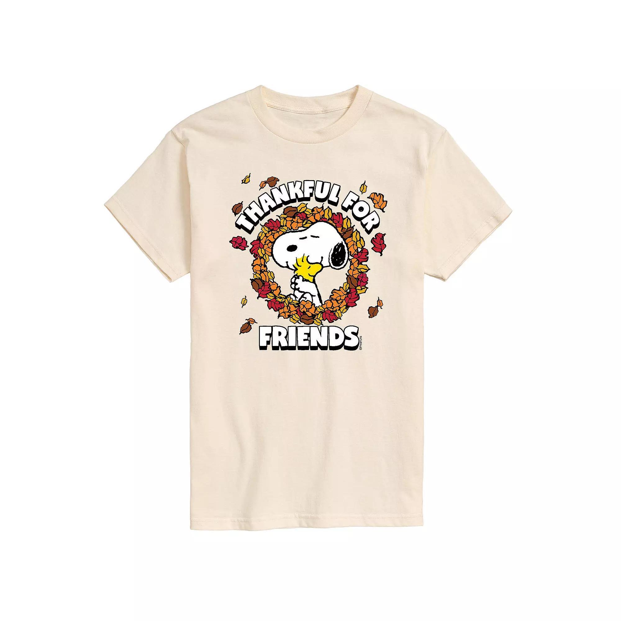 Men's Peanuts Thankful For Friends Tee, Size: Small, Beige Product Image