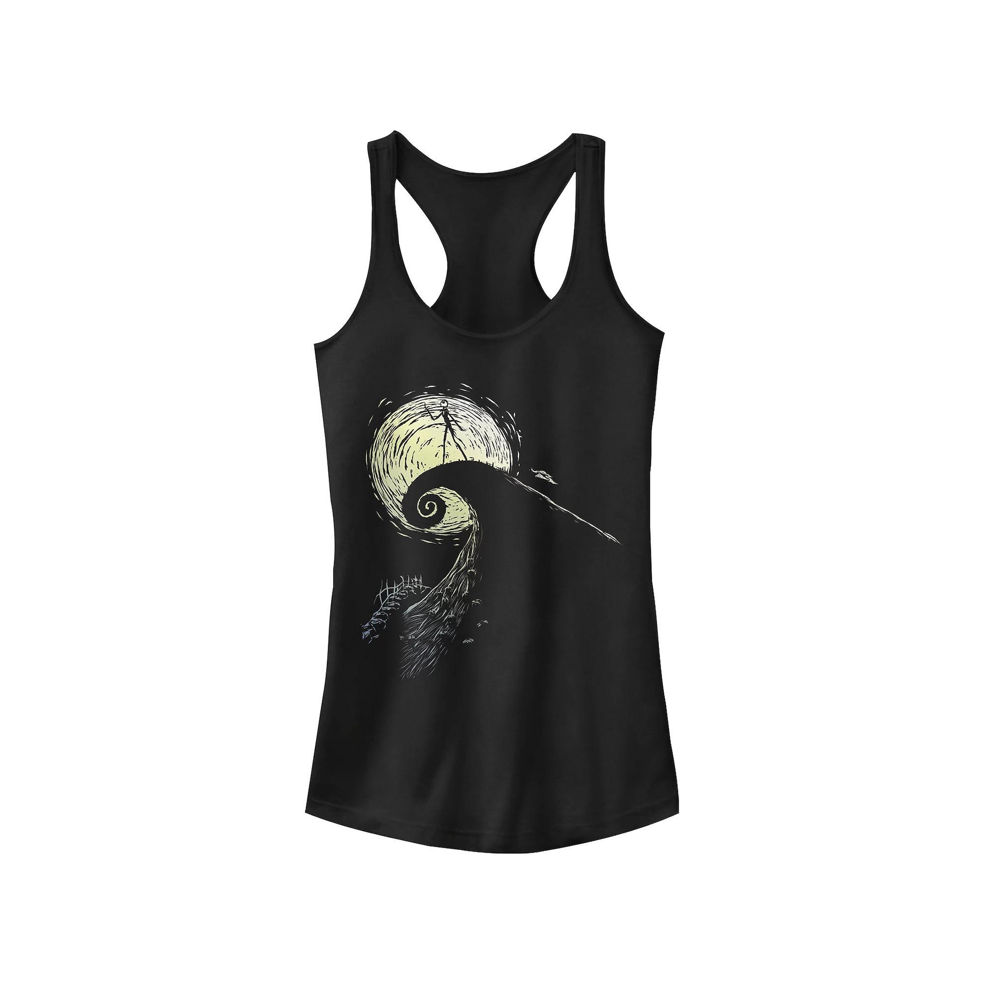 Disney's The Nightmare Before Christmas Jack Skellington On Spiral Hill Juniors' Racerback Tank Top, Girl's, Size: XL, Black Product Image
