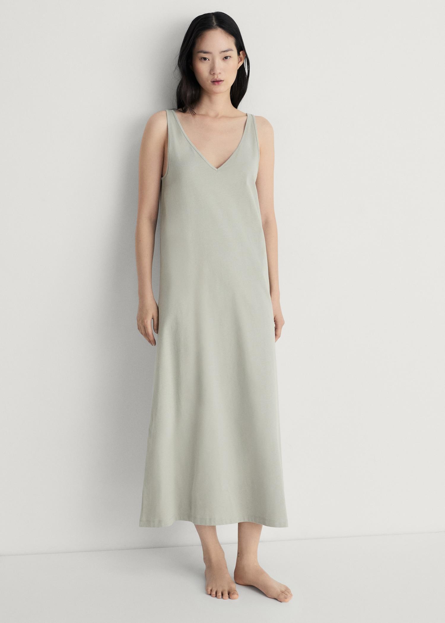 Cotton dress with soft finish - Women | MANGO USA Product Image