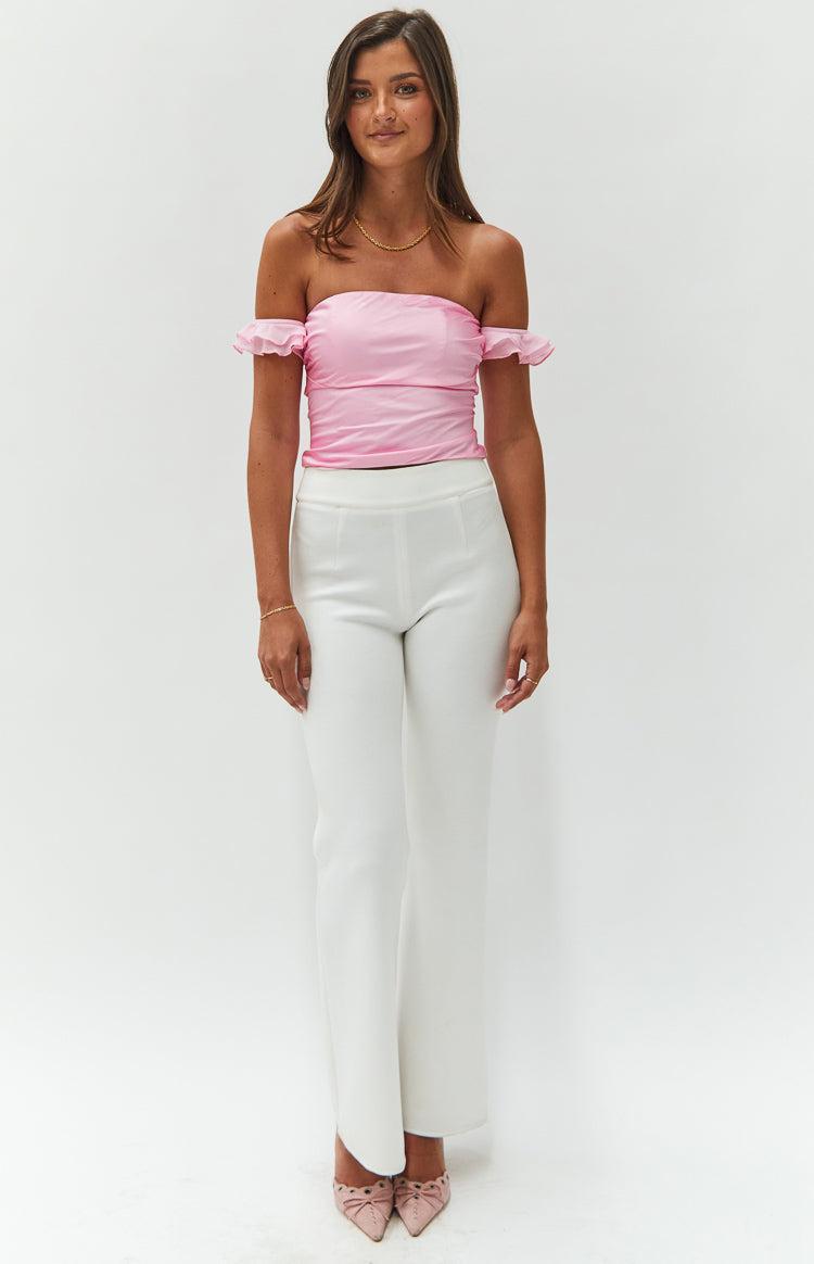 Silvia Pink Satin Crop Top Product Image