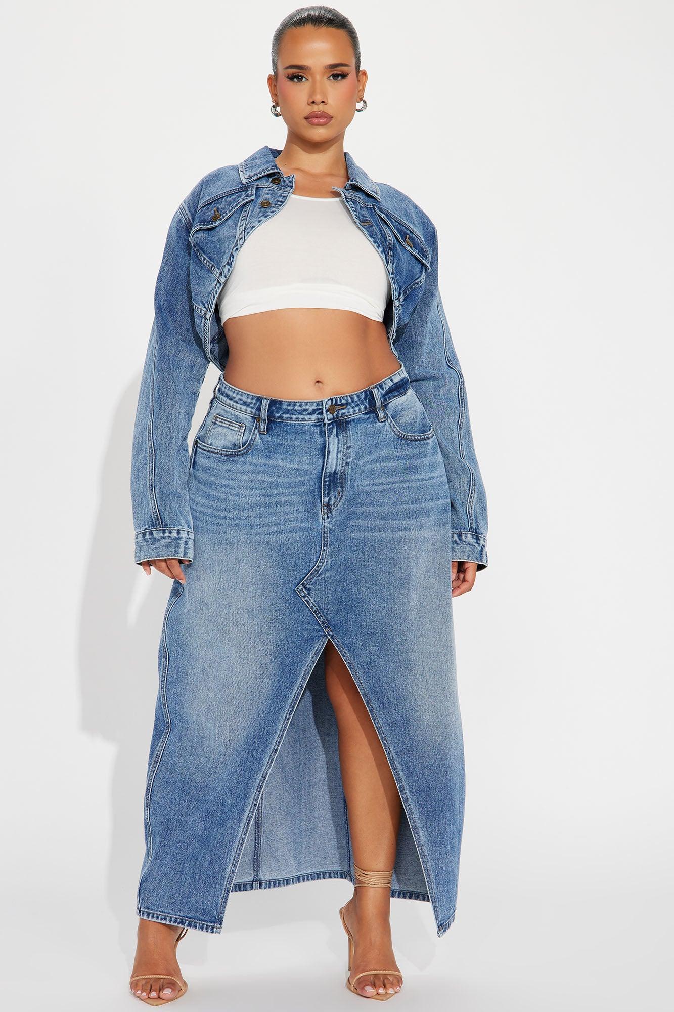 Lone Pine Cropped Bolero Denim Jacket - Medium Wash Product Image