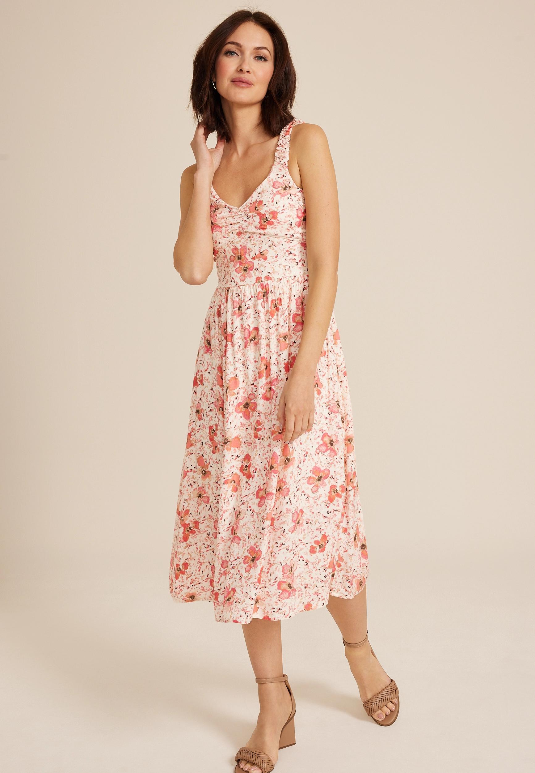 Maurices Womens Bare Floral Midi Dress Size X Small Product Image