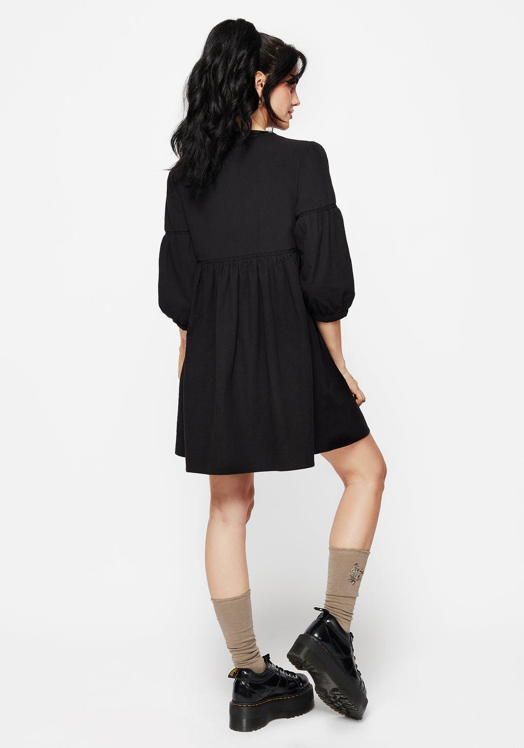 Marigold Cotton Button Up Smock Mini Dress Product Image