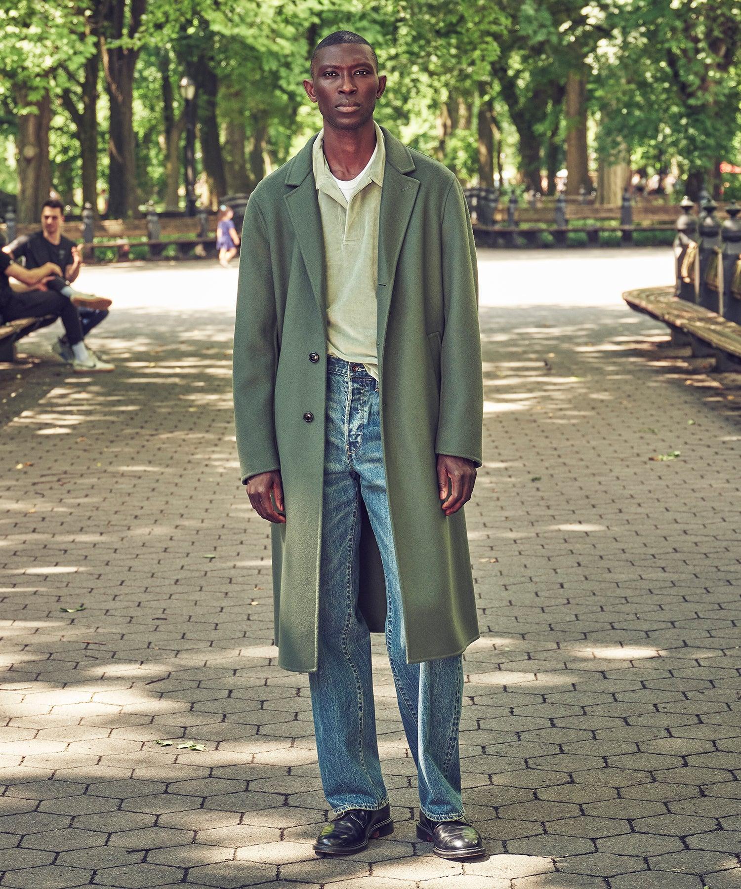Italian Wool Topcoat in Sea Green Product Image