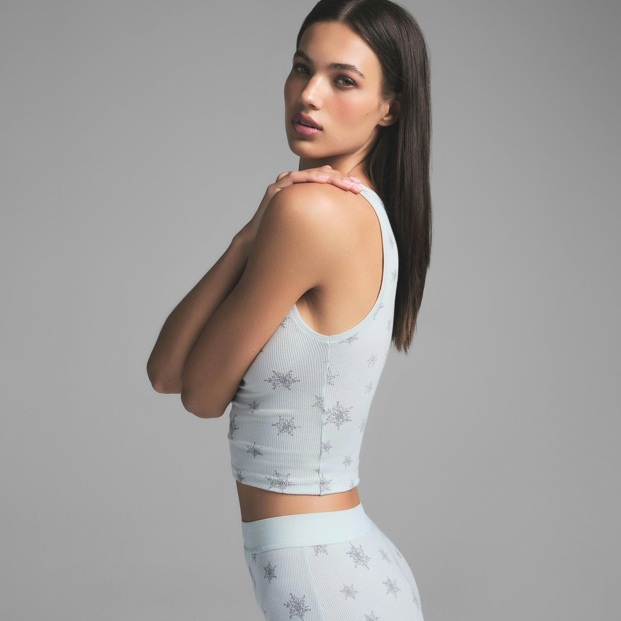 COTTON RIB TANK AND LEGGING SET | FROST SNOWFLAKE PRINT Product Image