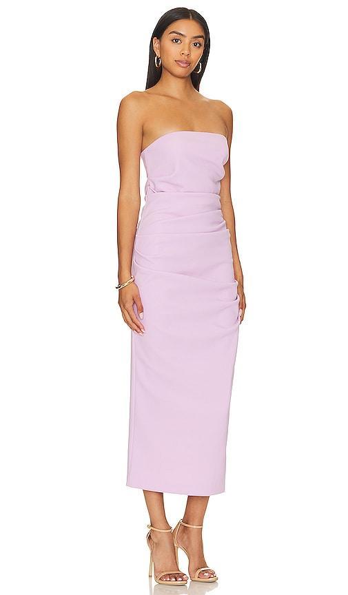 Calandra Draped Midi Dress MISHA Product Image