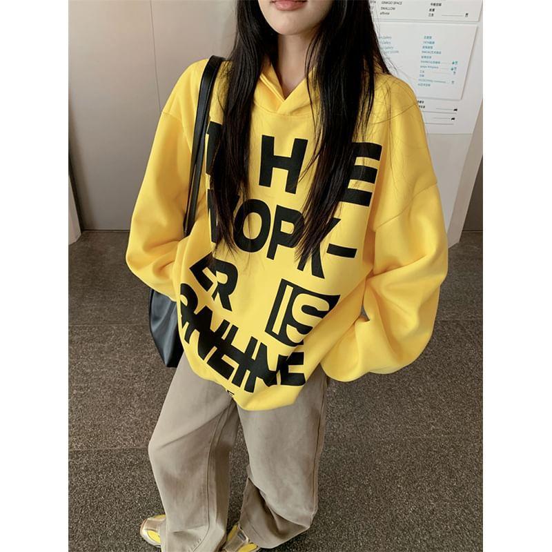 Lettering Print Oversized Hoodie Product Image