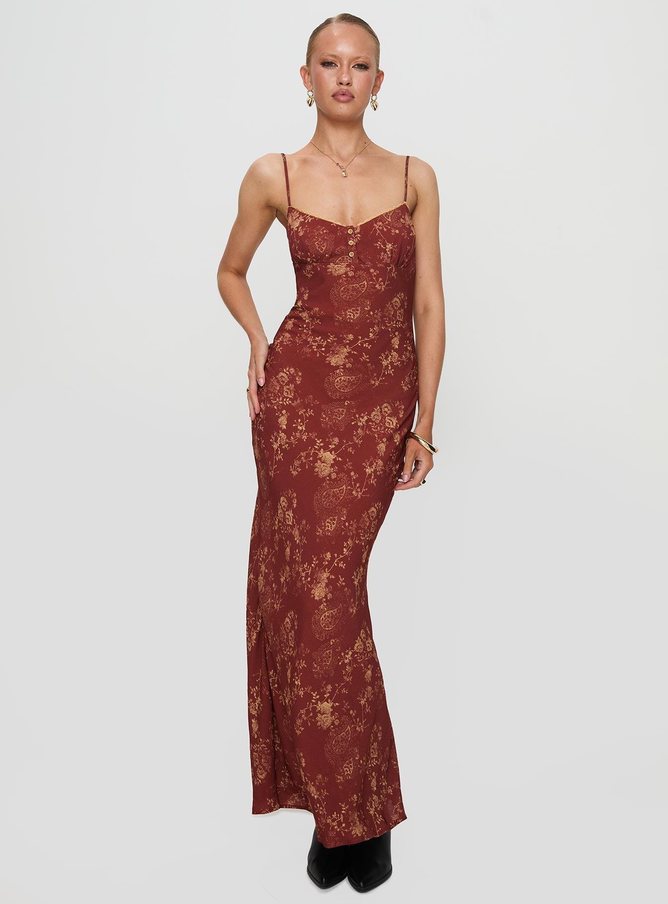 Bombay Bias Maxi Dress Rust Product Image