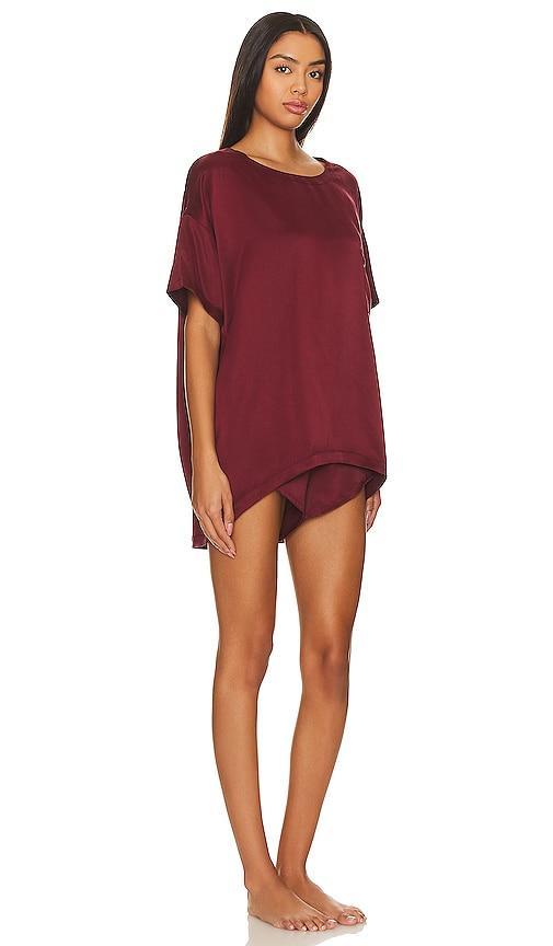 Womens Washable Silk Tee 2-Piece Pajama Set Product Image