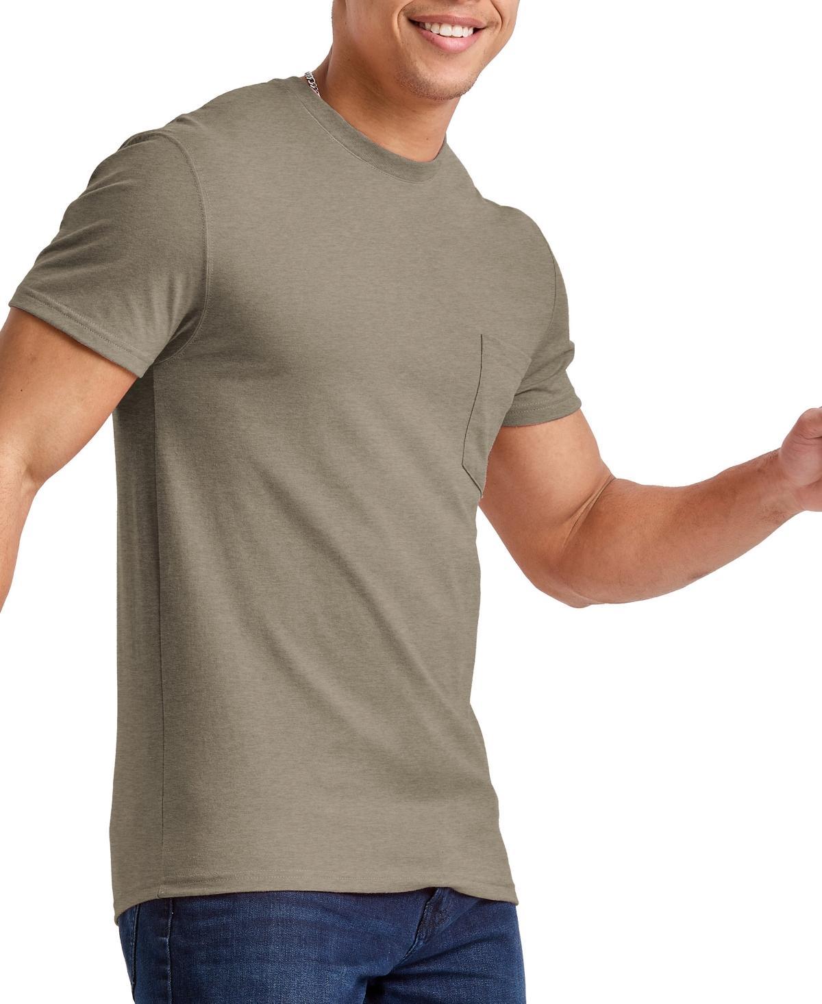 Hanes Originals Mens Cotton Pocket T-Shirt Athletic Navy Heather S Product Image