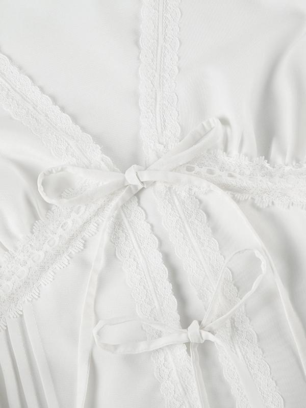 French Lace Trim Short Sleeve Product Image