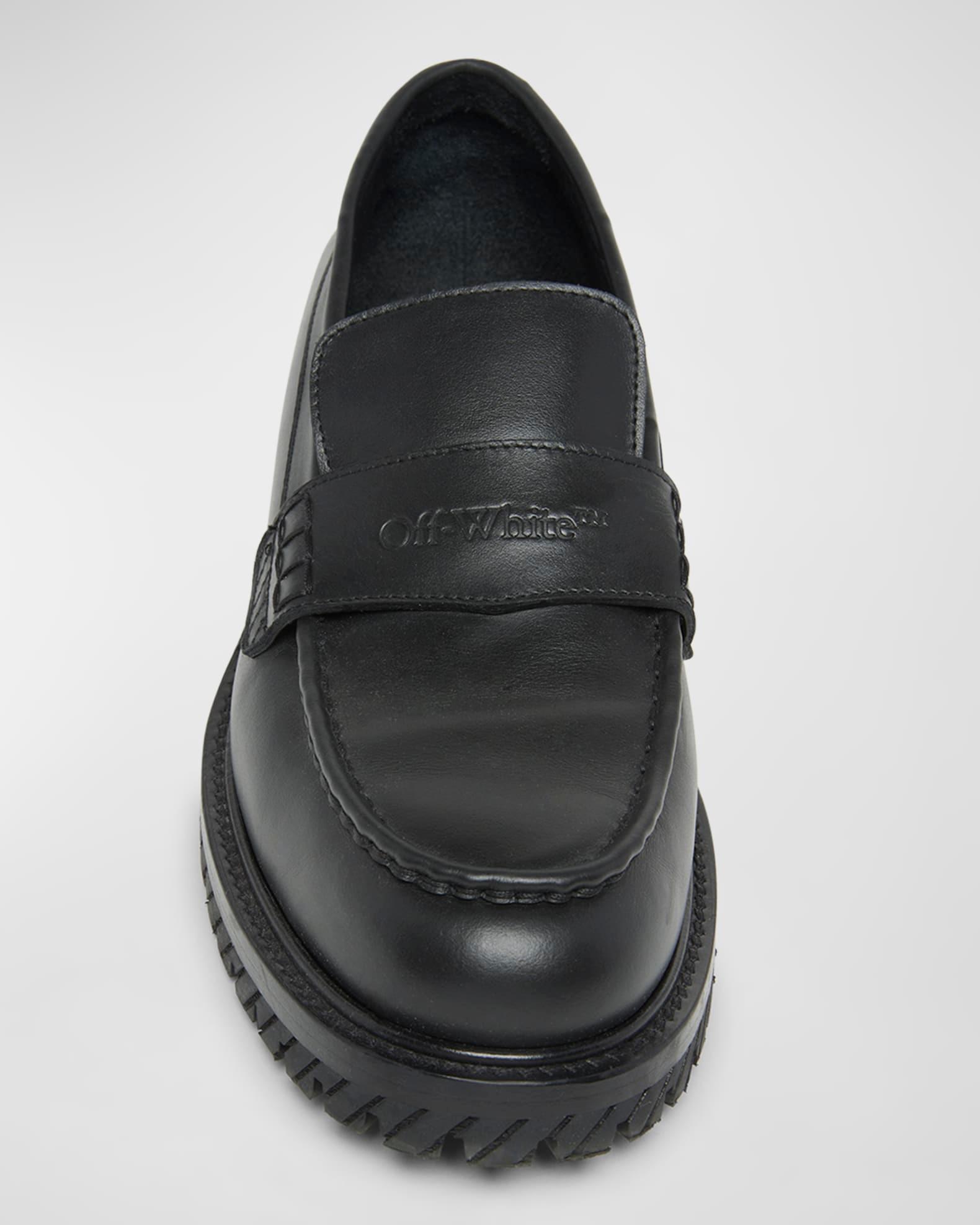 Men's Military Leather Penny Loafers Product Image