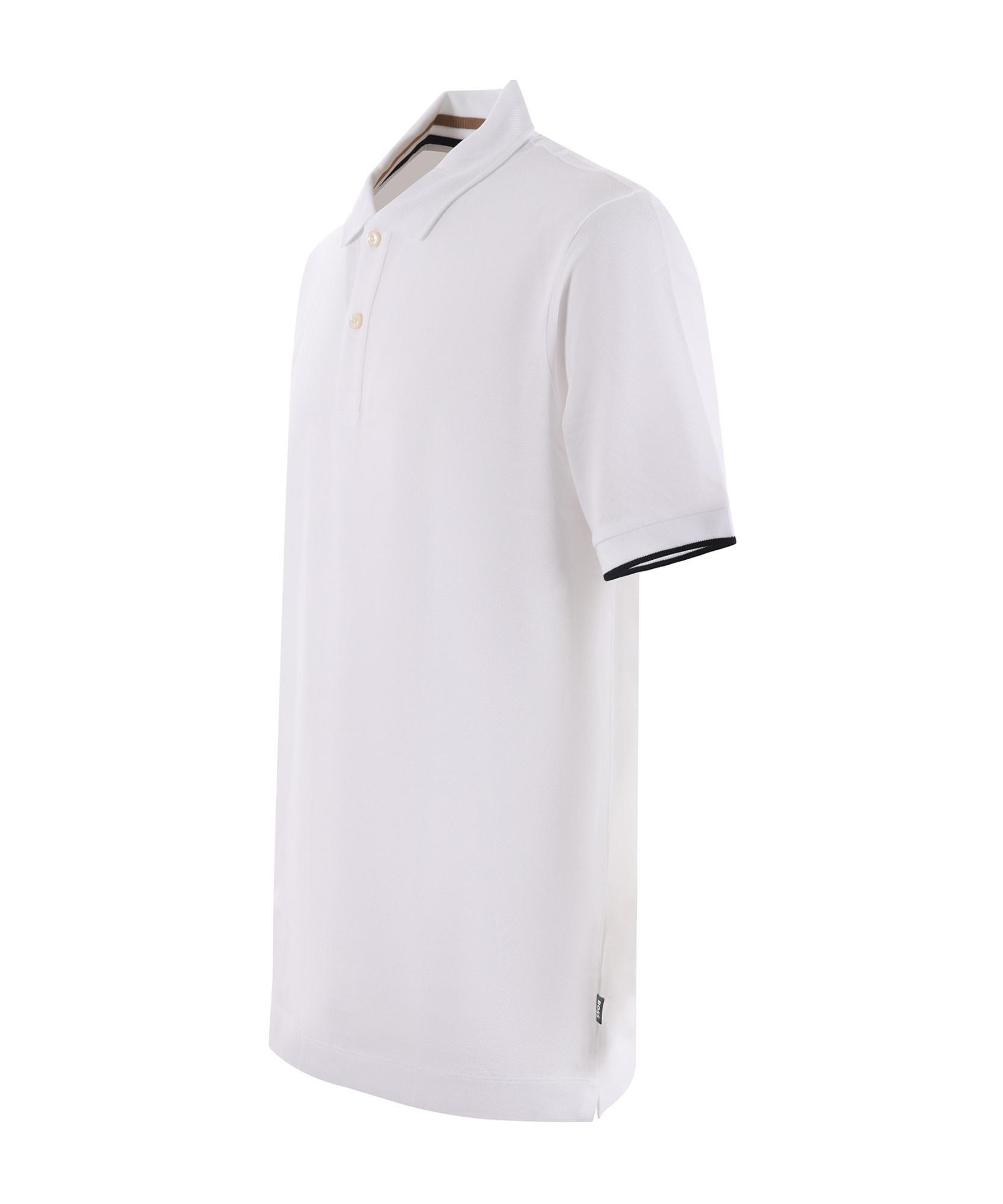 HUGO BOSS Short-sleeve Cotton Polo Shirt In White Product Image