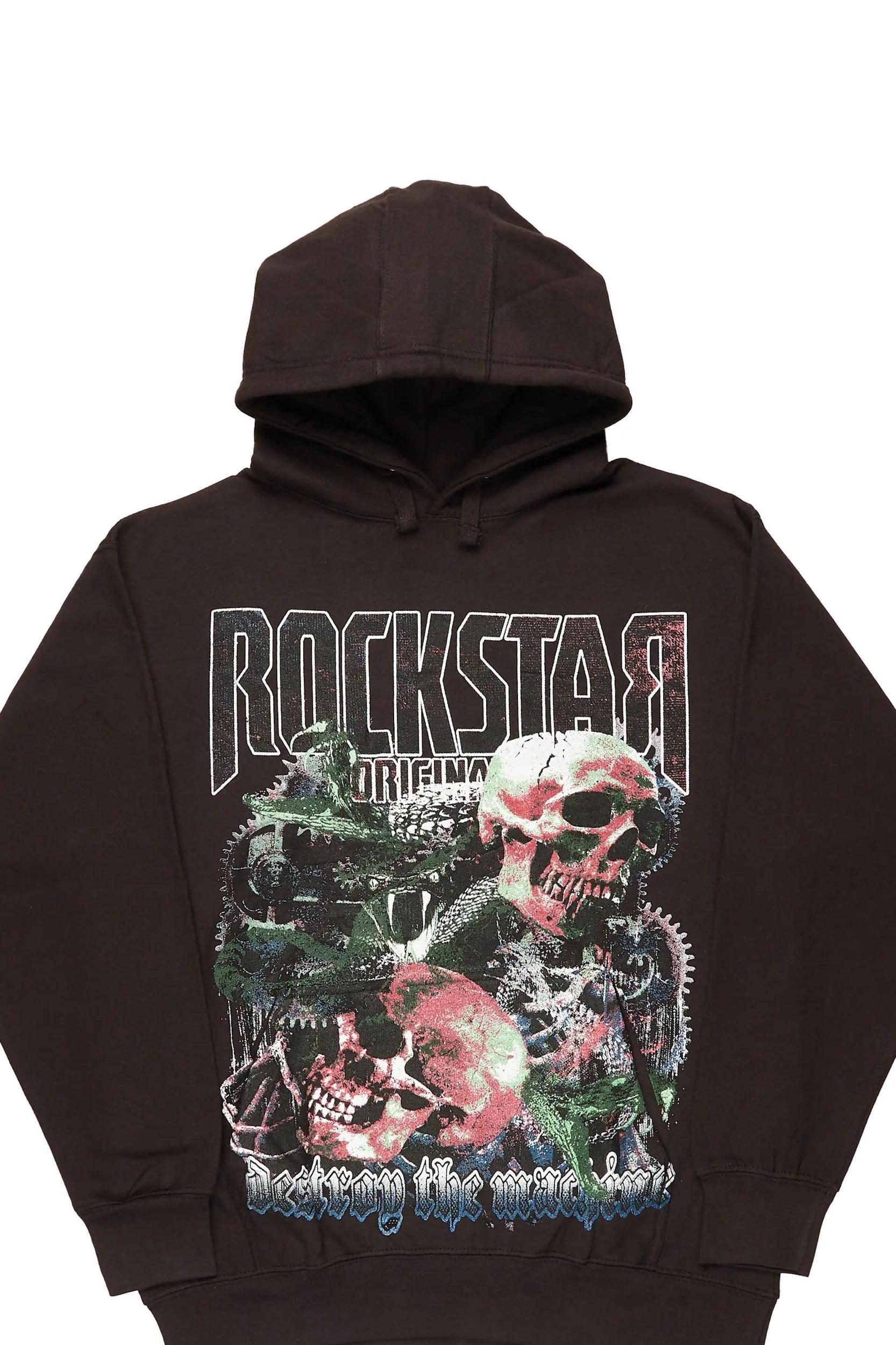 Argent Black Graphic Hoodie Male Product Image