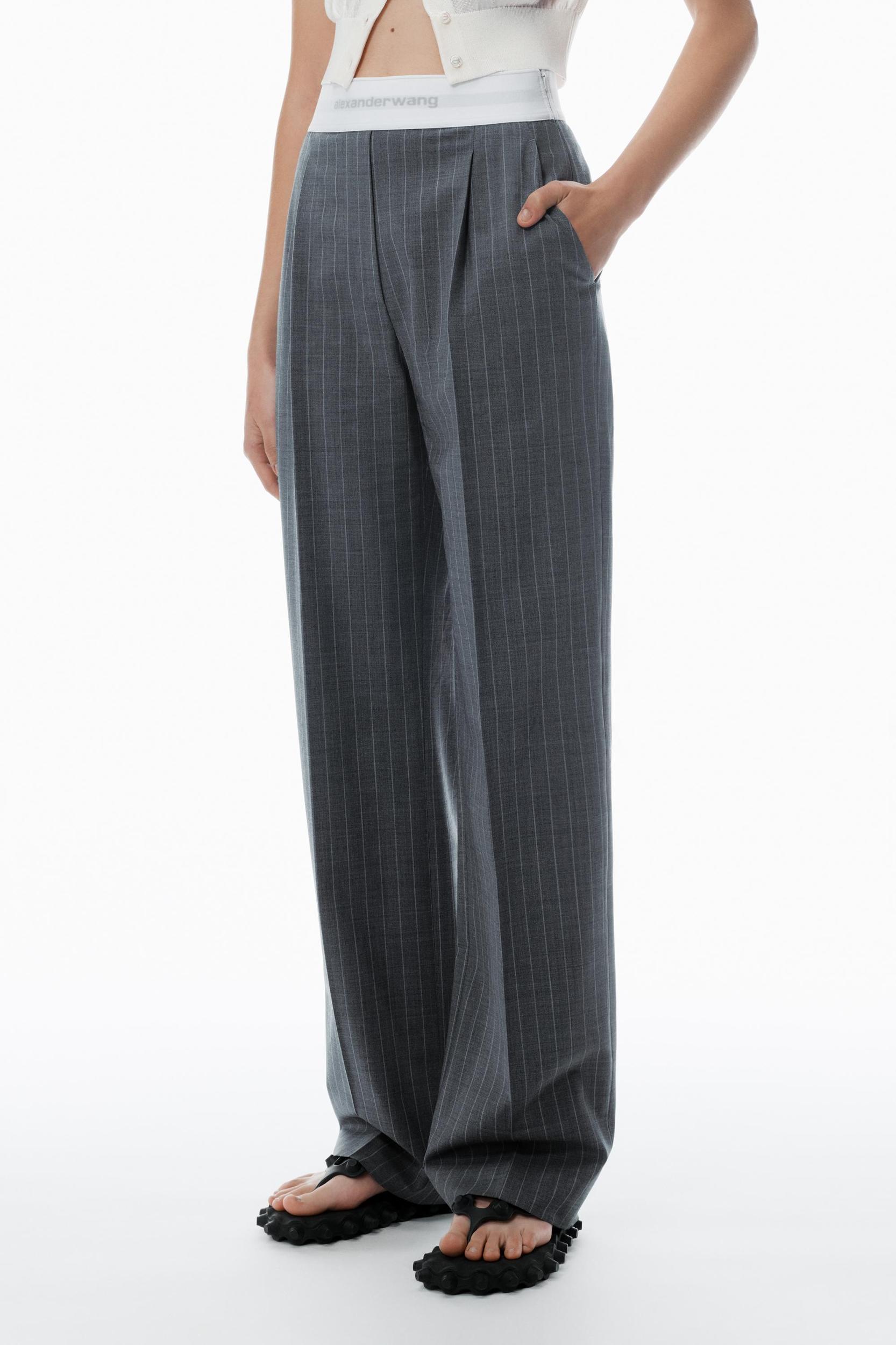 High-waisted Pleat Pant With Logo Elastic Product Image