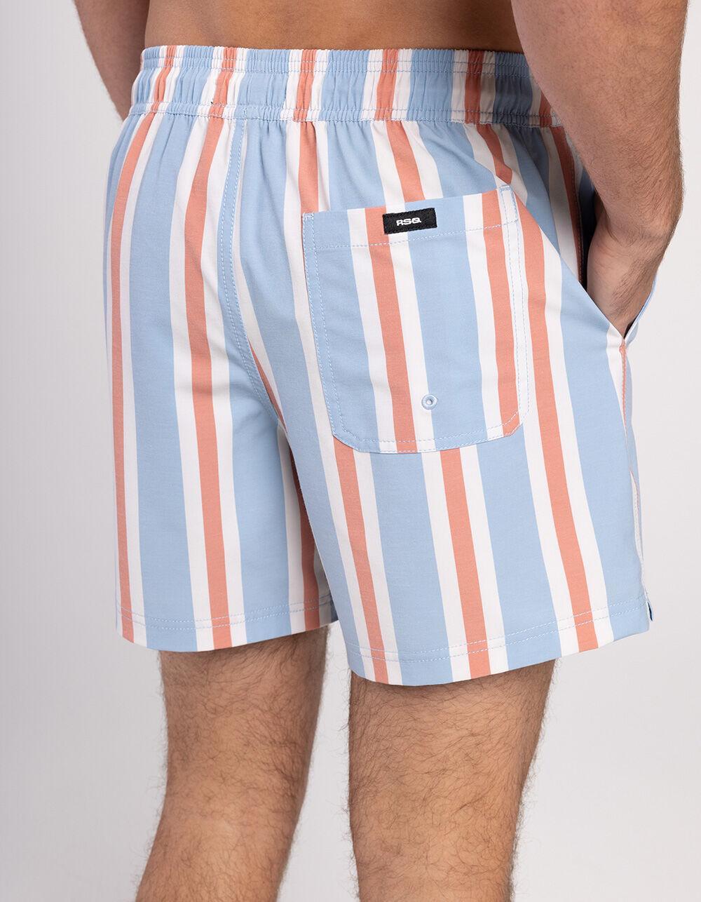 RSQ Vintage Stripe Mens 5" Swim Shorts Product Image