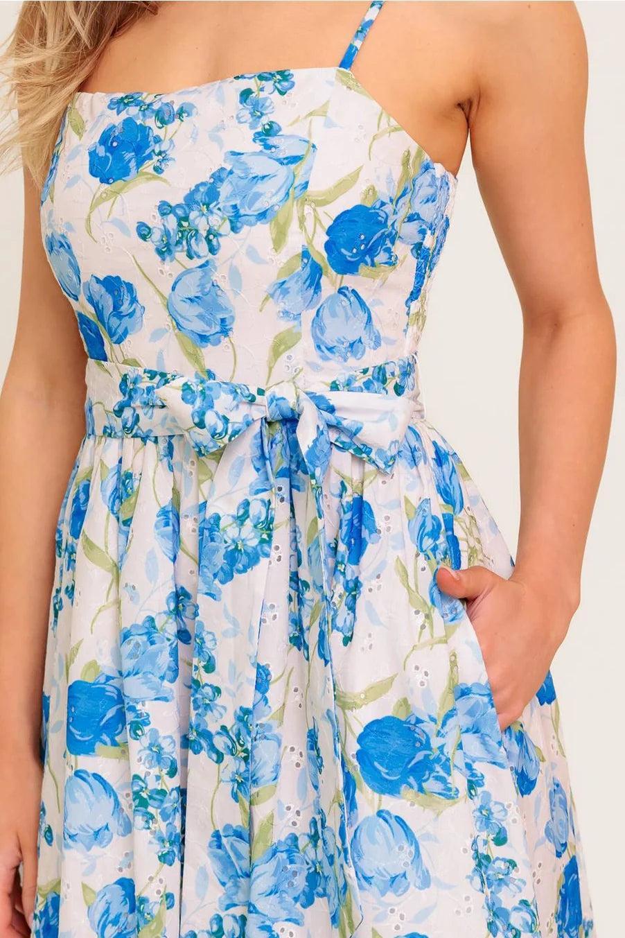 Alissa Eyelet Midi Dress Product Image