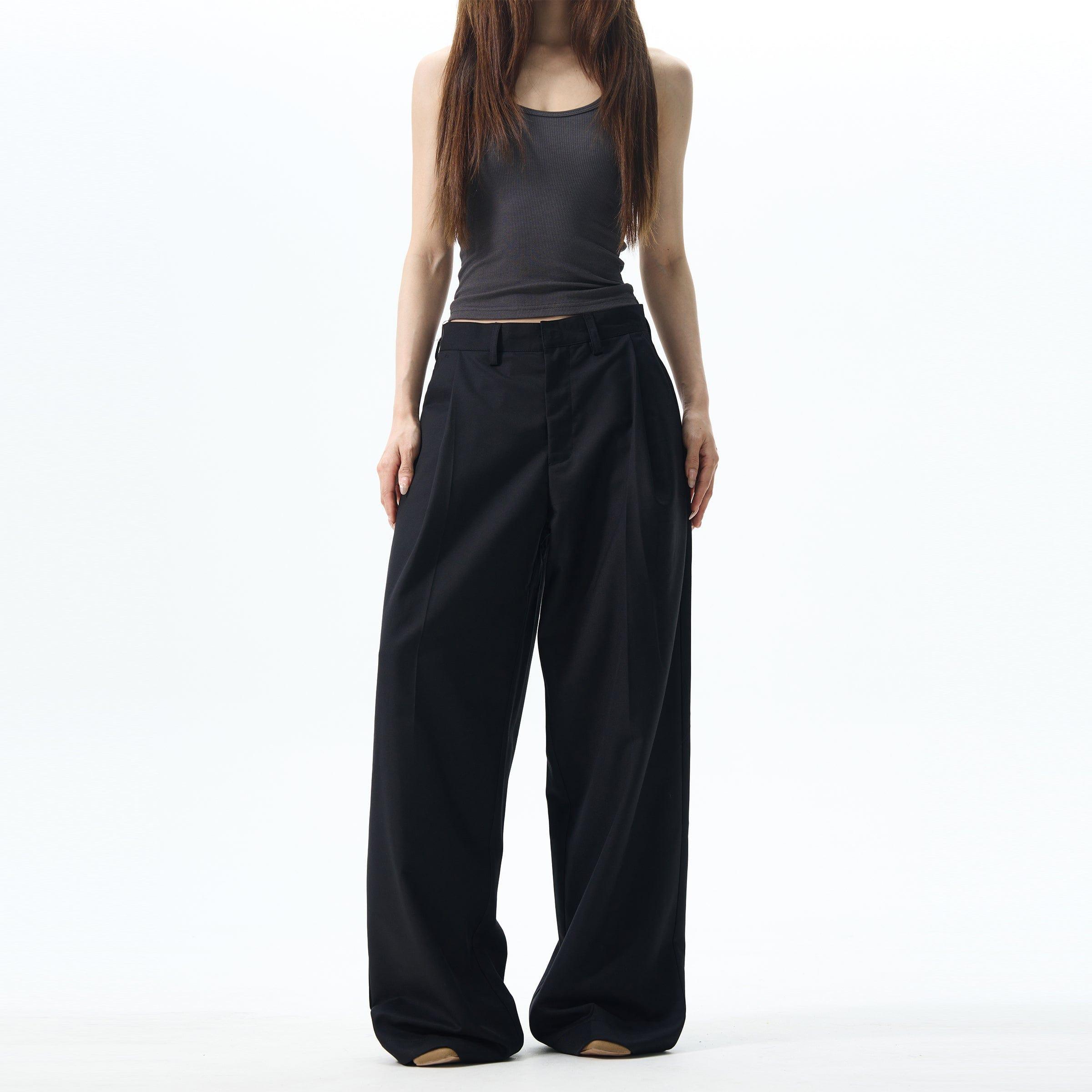 RT No. 12625 PLEATED WIDE STRAIGHT PANTS Product Image