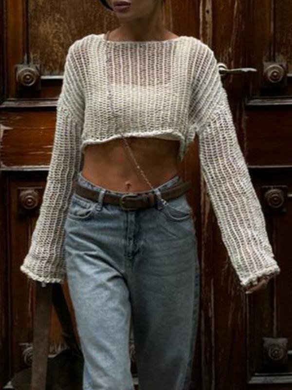 Openwork Knit Long Sleeve Product Image