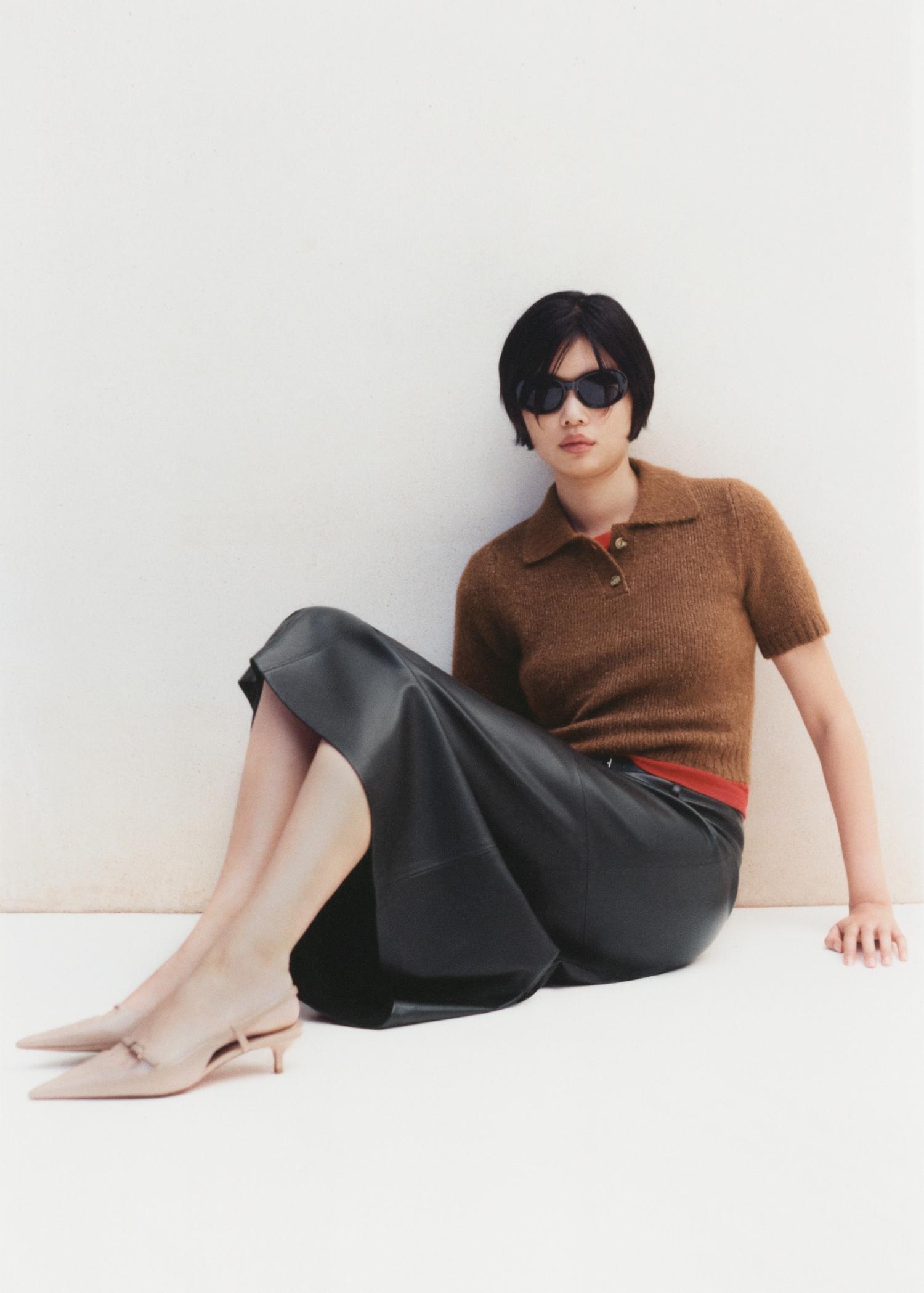 Slingback heeled shoes with buckle - Women | MANGO USA Product Image