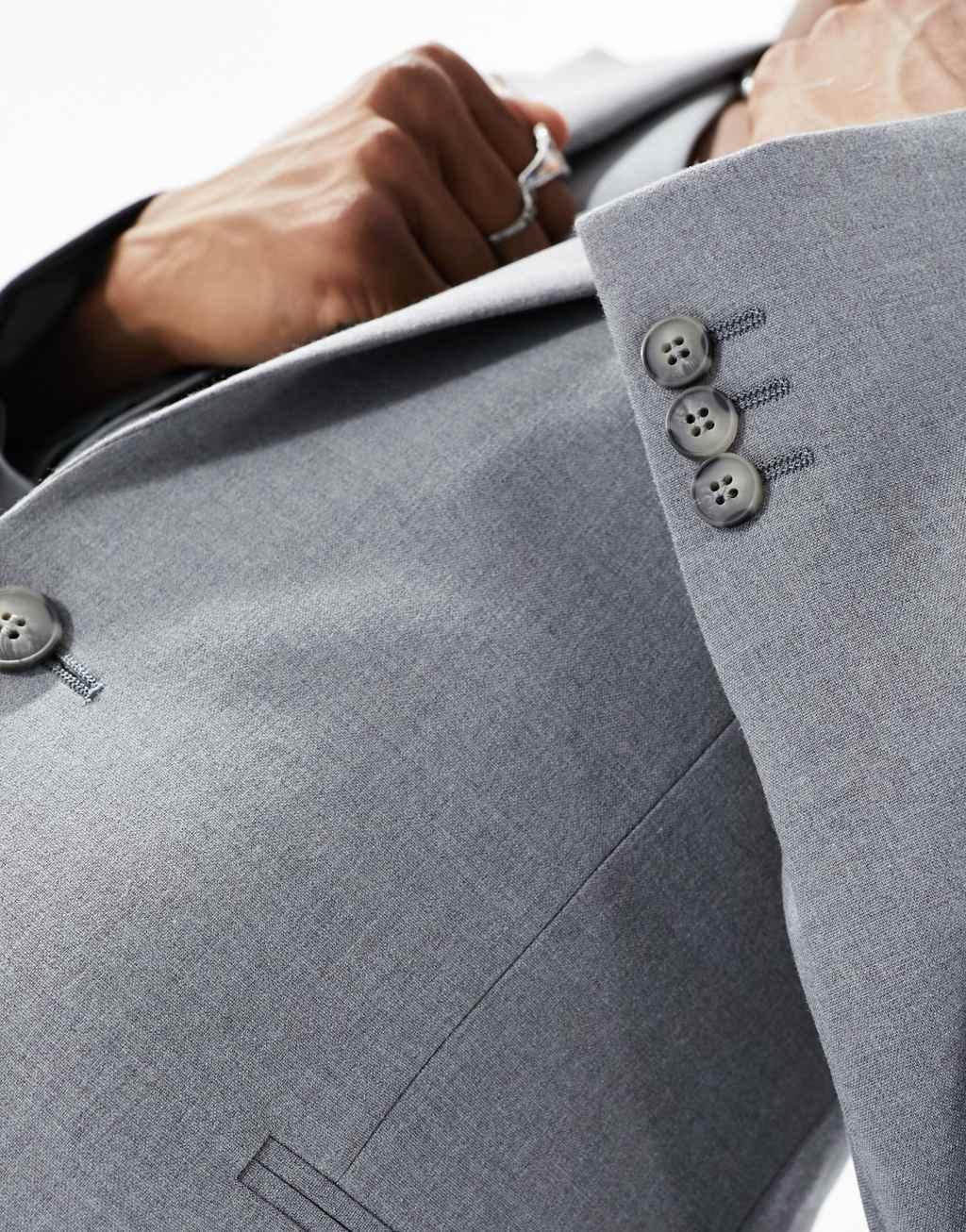 ASOS DESIGN slim suit jacket in gray Product Image