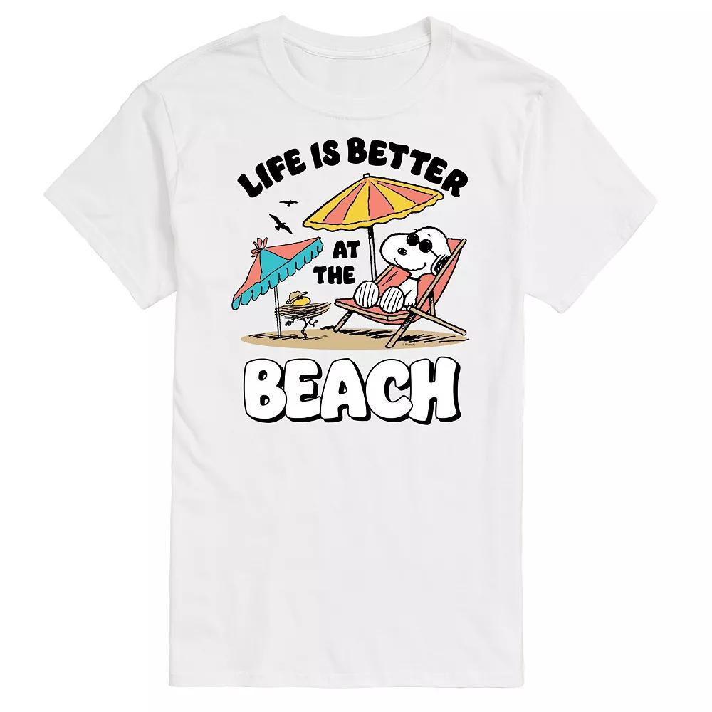 Big & Tall Peanuts Snoopy Lifes Better At The Beach Graphic Tee, Mens Product Image