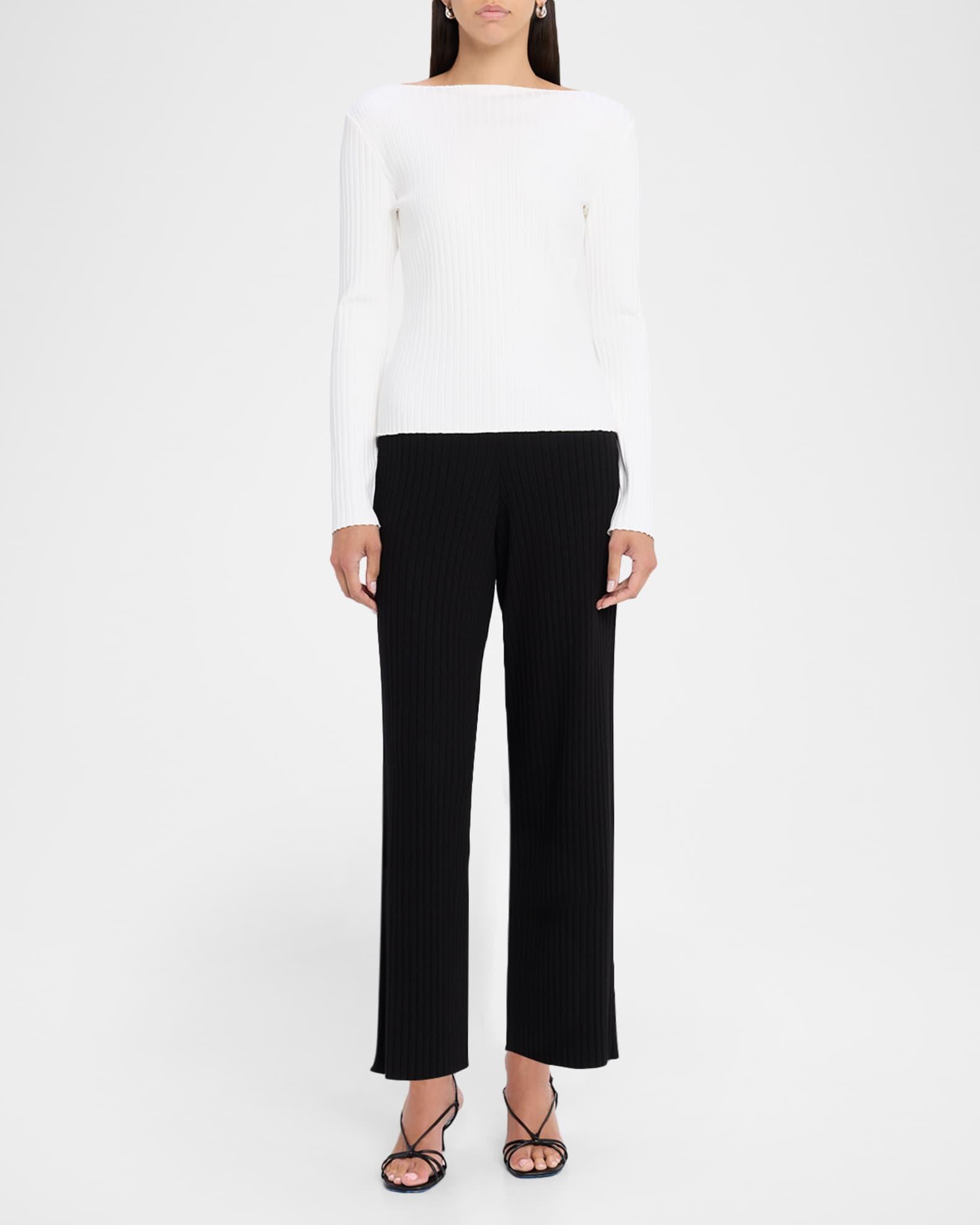 Ribbed Long-Sleeve High-Neck Top  Product Image