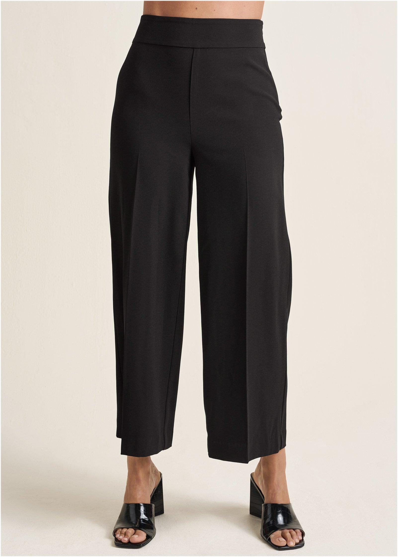 Crop Wide Leg Pants - Black Product Image