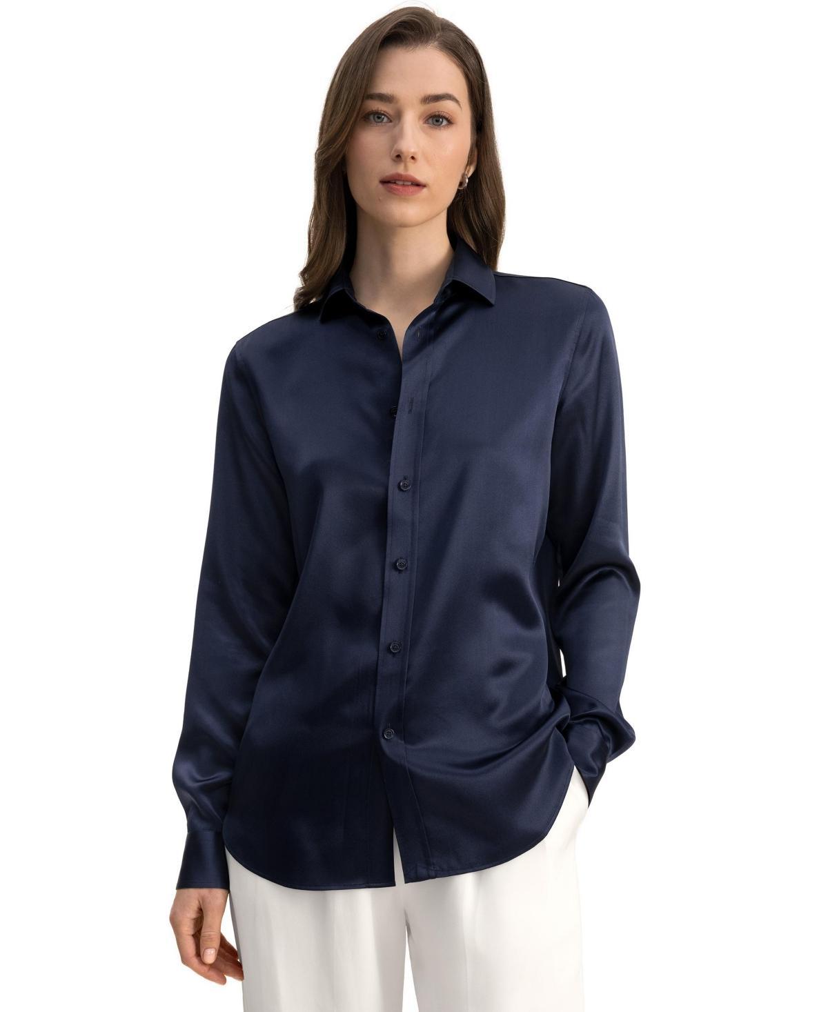 Lilysilk Womens Tailored Button Down Silk Shirt Product Image