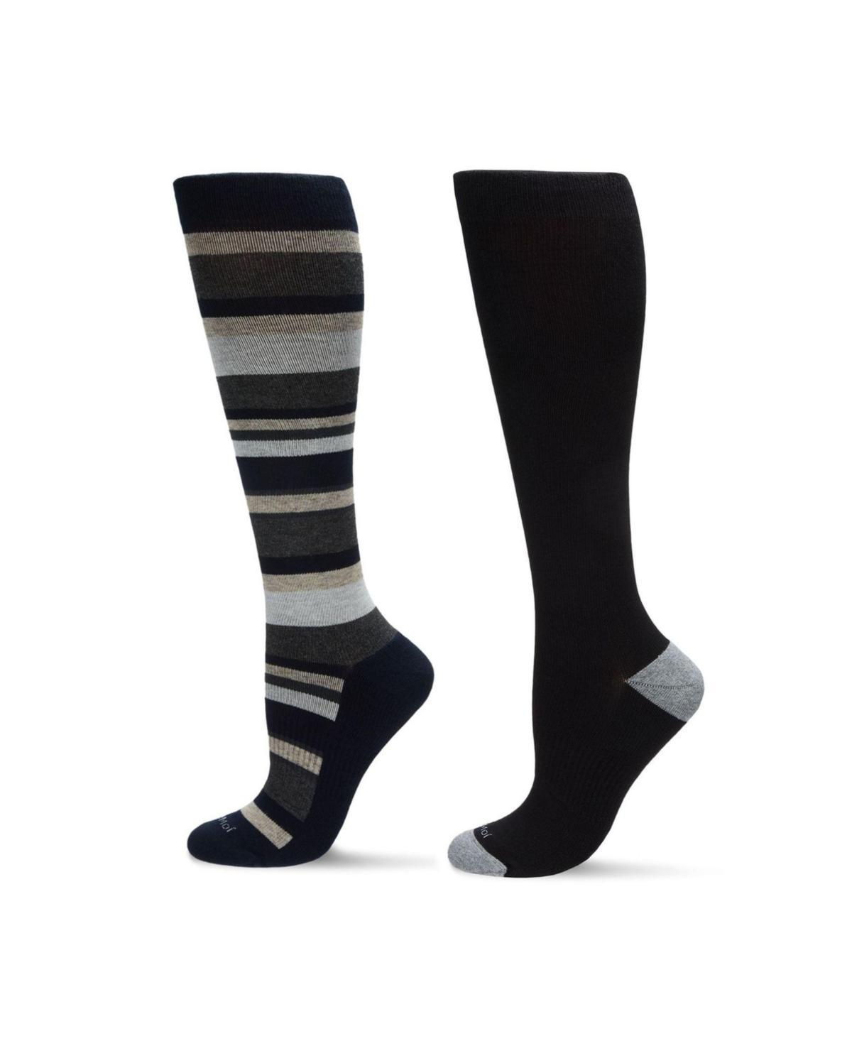 MeMoi Womens 2 Pack Sock Set - Stripe Pink Product Image