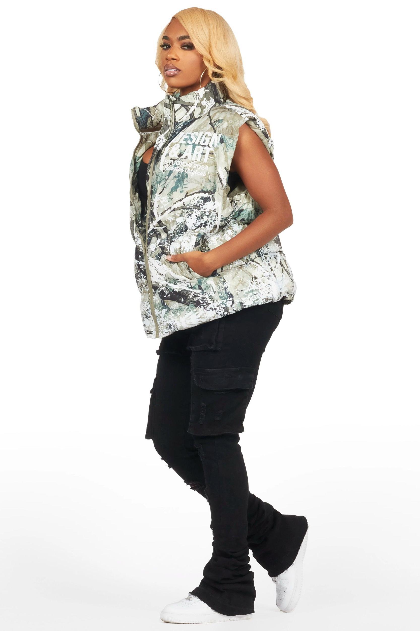 Lamanda Tree Camo Puffer Vest Female Product Image
