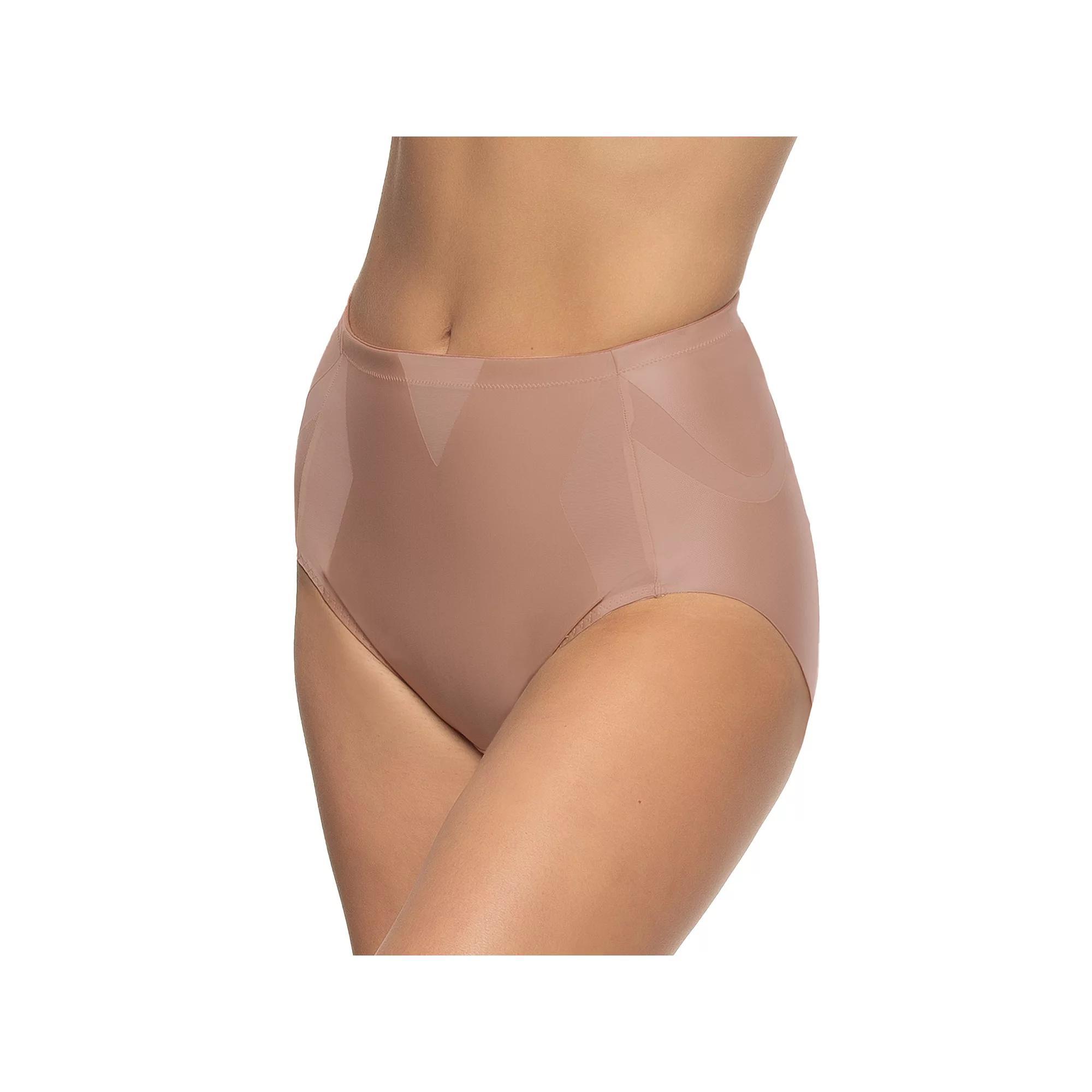 Jezebel by Felina Uplifted Satin & Mesh Shaper Briefs 640208, Womens Pink Product Image
