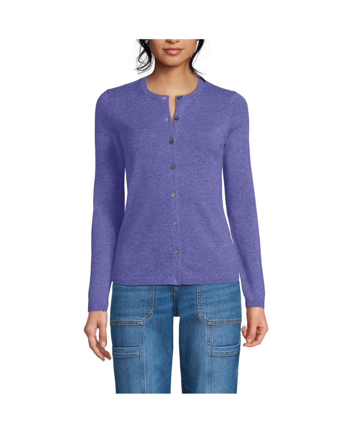 Women's Lands' End Classic Cashmere Cardigan Sweater, Size: Small, Deep  Blue Product Image