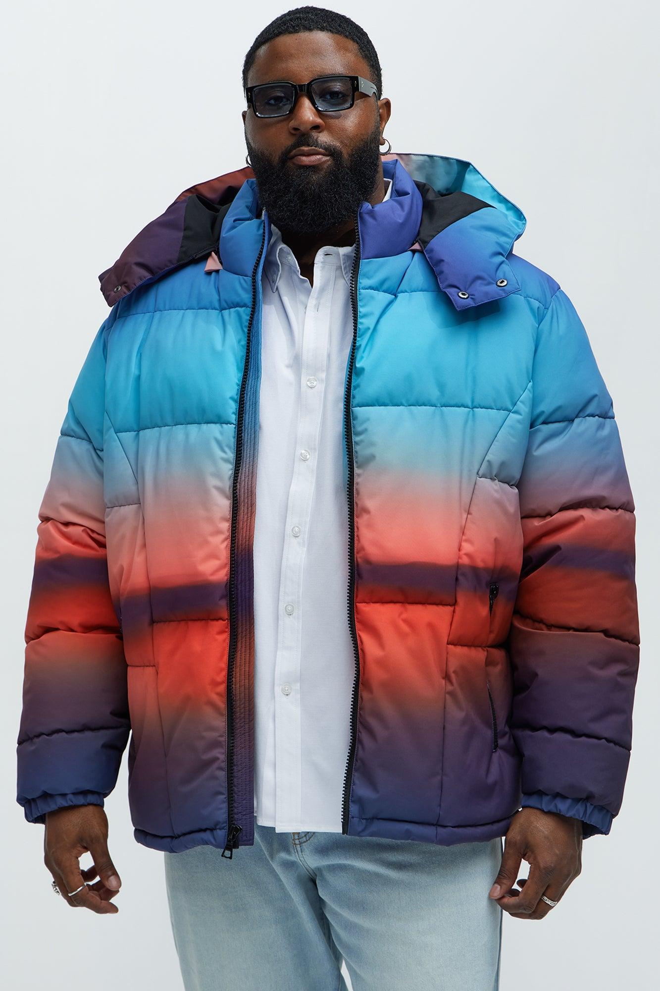 Sunrise Hooded Puffer Jacket - Blue/combo Product Image