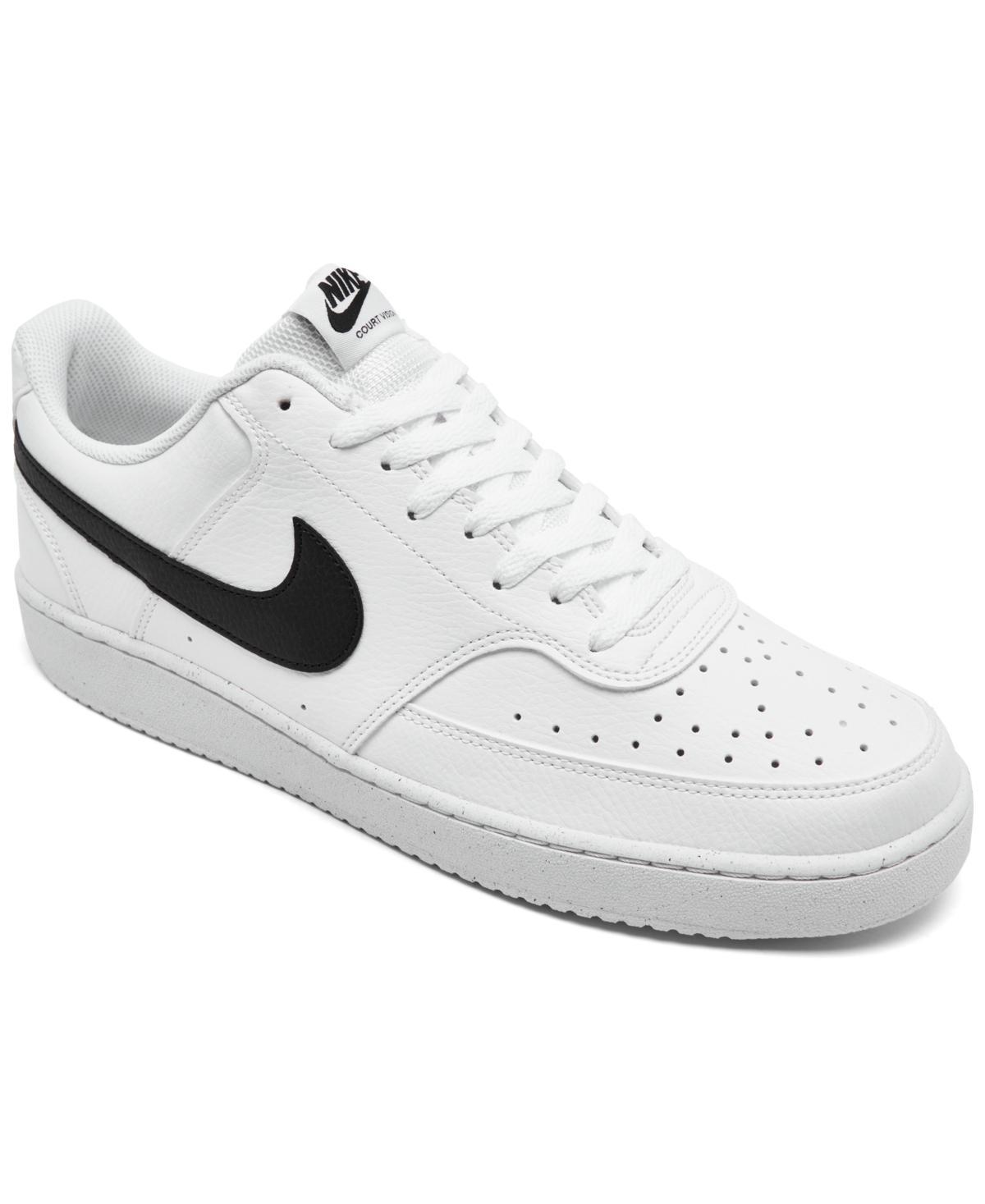Nike Men's Court Vision Low Next Nature Casual Shoes in Black/Black Size 11.5 Leather Product Image