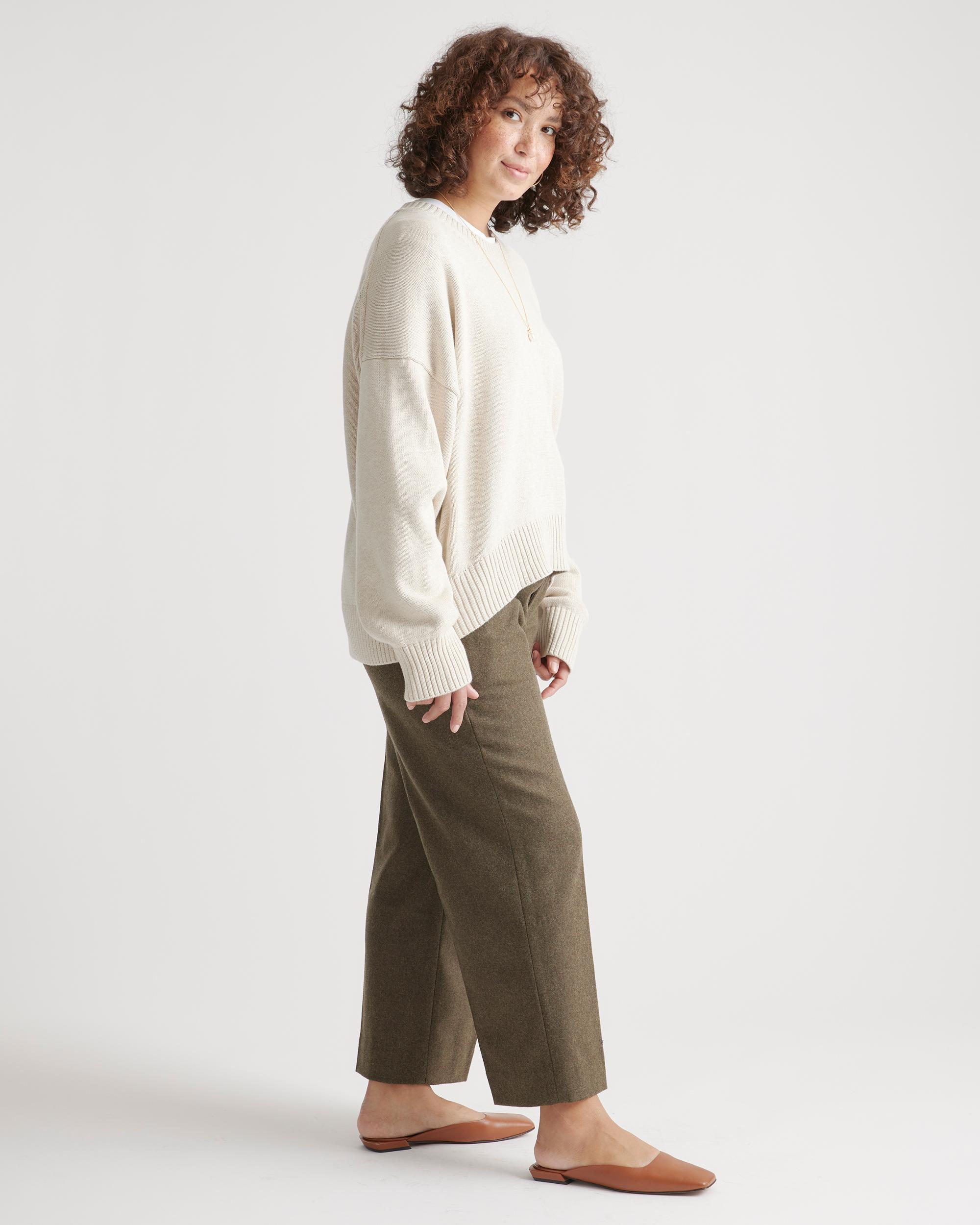 Quince | Women's Boyfriend Crew Sweater Size XS, Organic Cotton Product Image