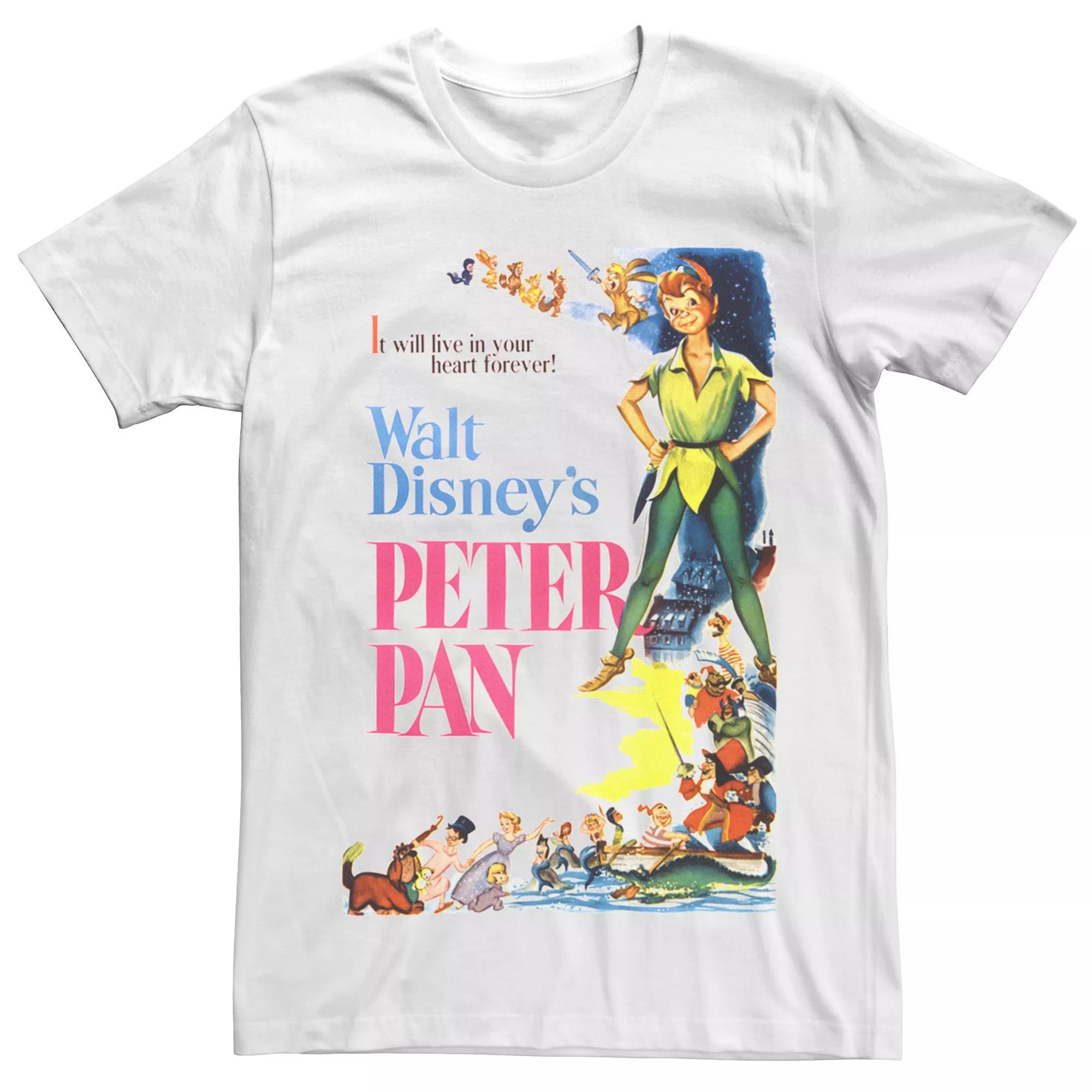 Disney's Peter Pan Retro Movie Poster Men's Tee, Size: XXL, White Product Image