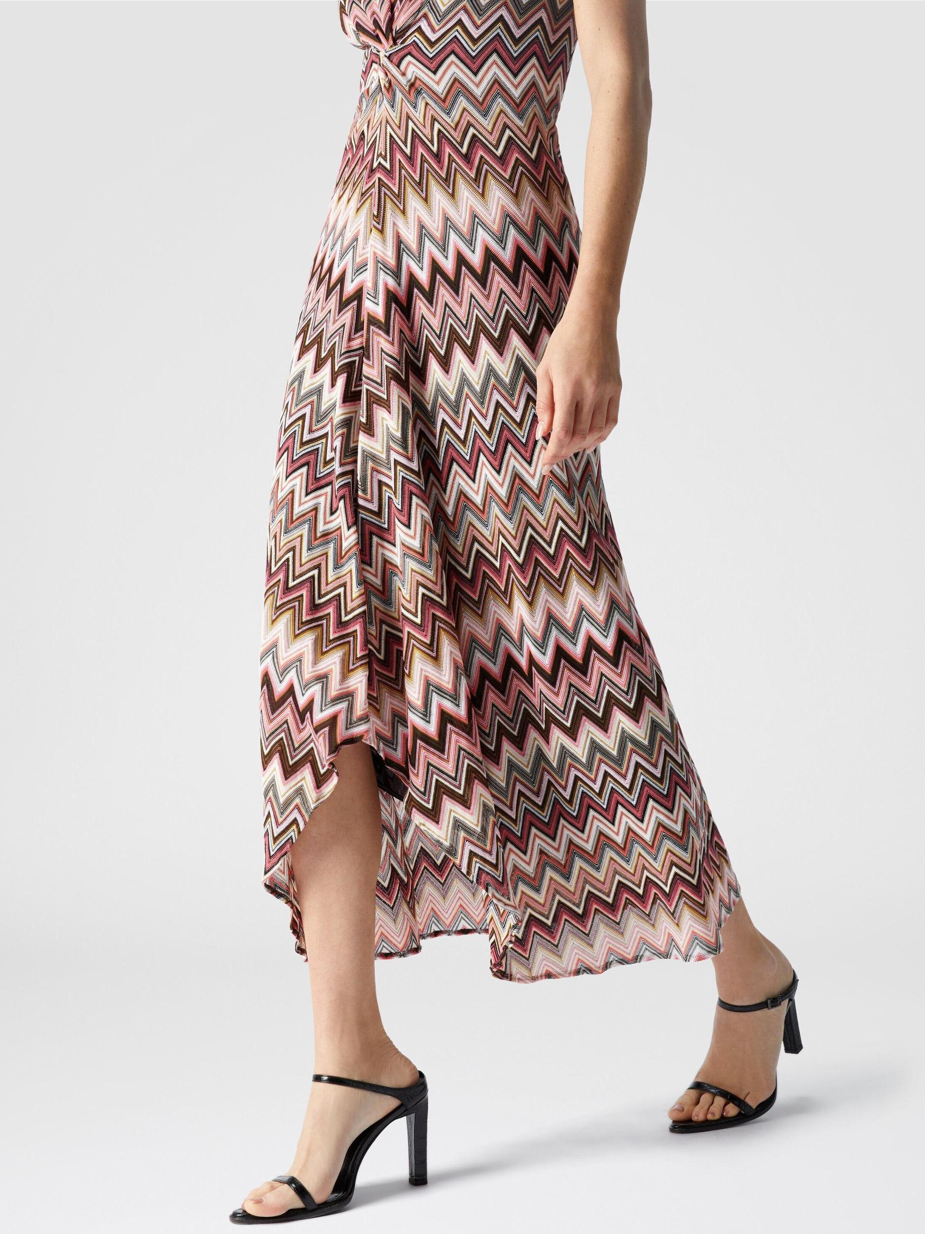 Long dress in cotton and zigzag viscose Product Image