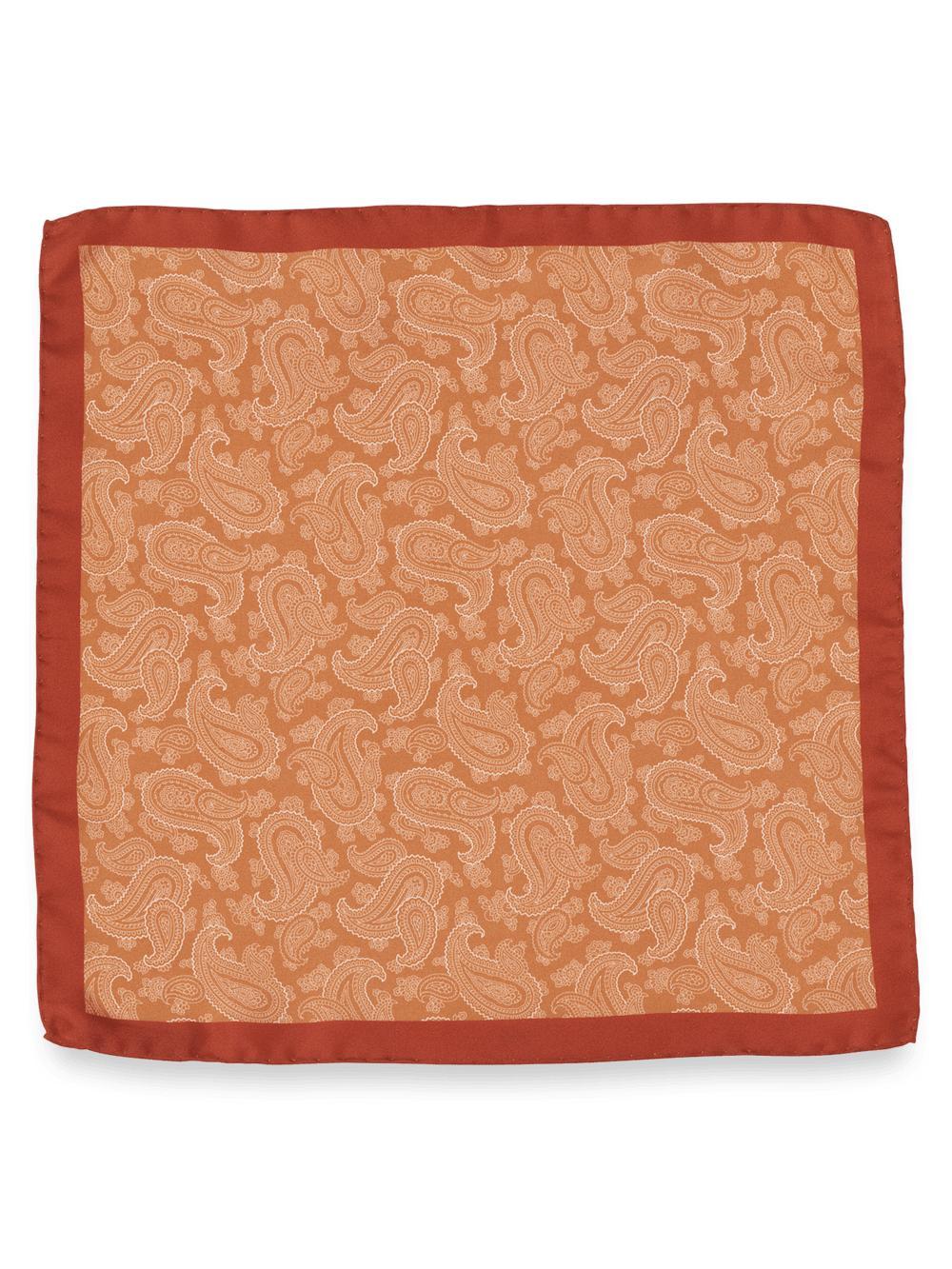 Paisley Silk Pocket Square - Orange Product Image