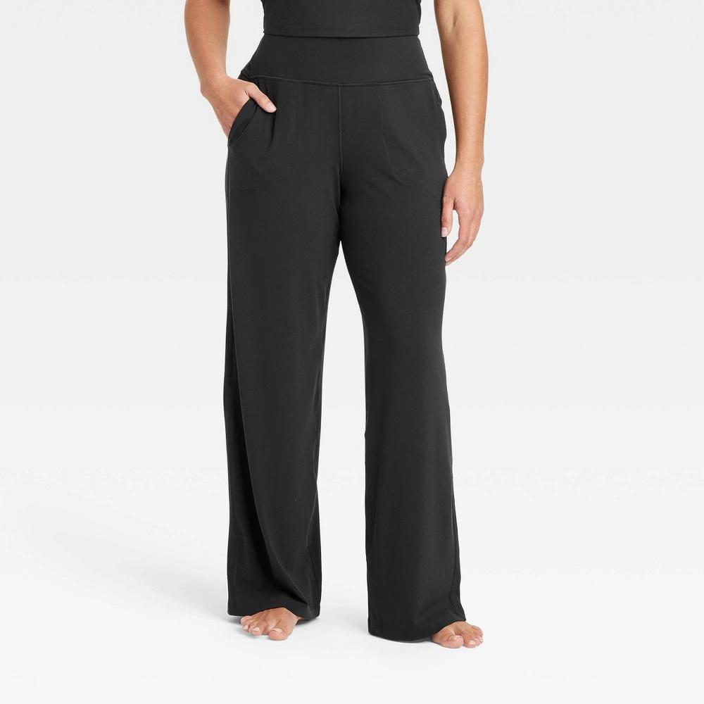 Womens Everyday Soft High-Rise Wide Leg Pants - All In Motion Black M: Moisture Wicking, Quick Dry, UPF 50+ Product Image