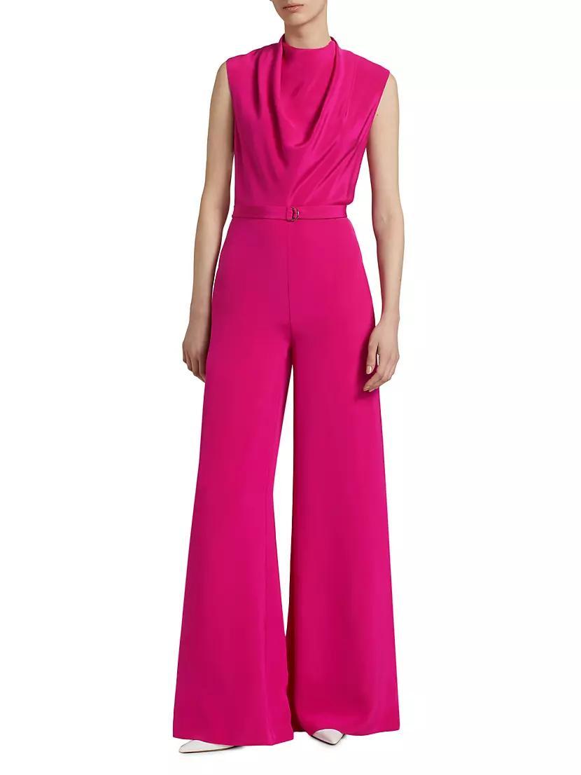 Blythe Wide-Leg Silk Jumpsuit Product Image