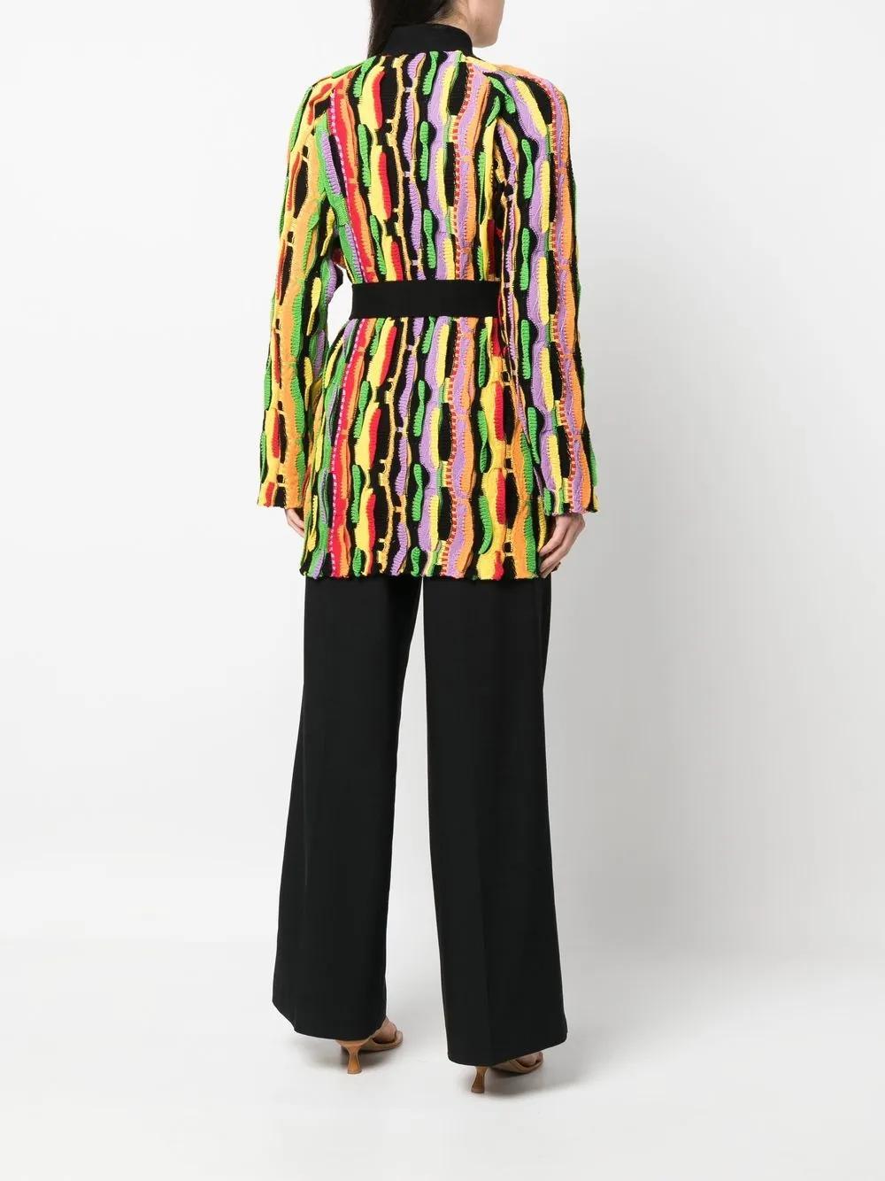 MSGM Belted Cotton Cardigan In Black Product Image