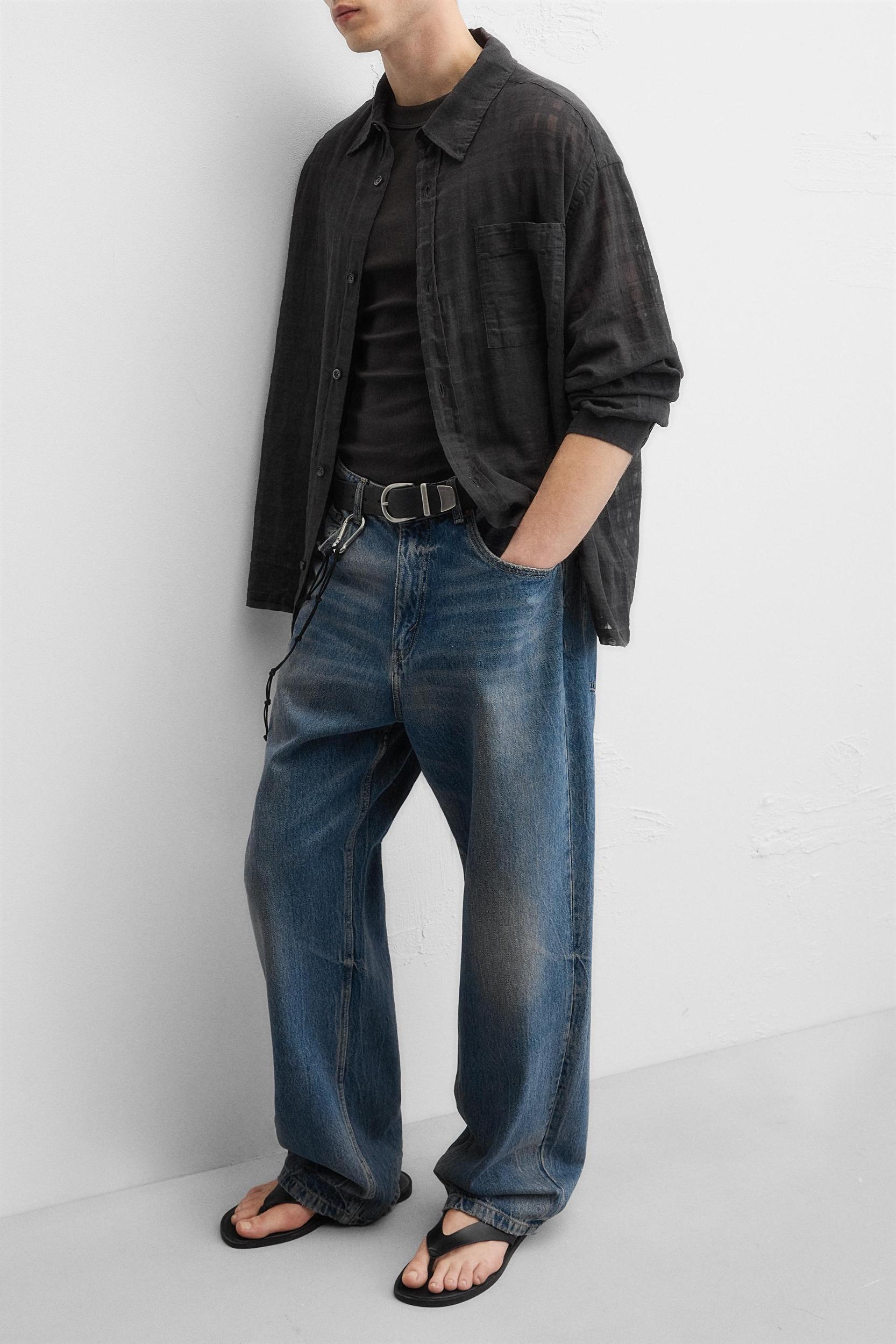 TEXTURED COTTON - LINEN SHIRT Product Image