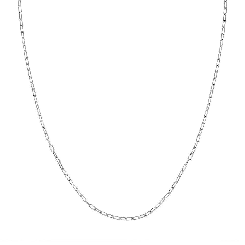 14k Gold Paper Clip Chain Necklace, Women's, Size: 24", 14k Whgold Product Image